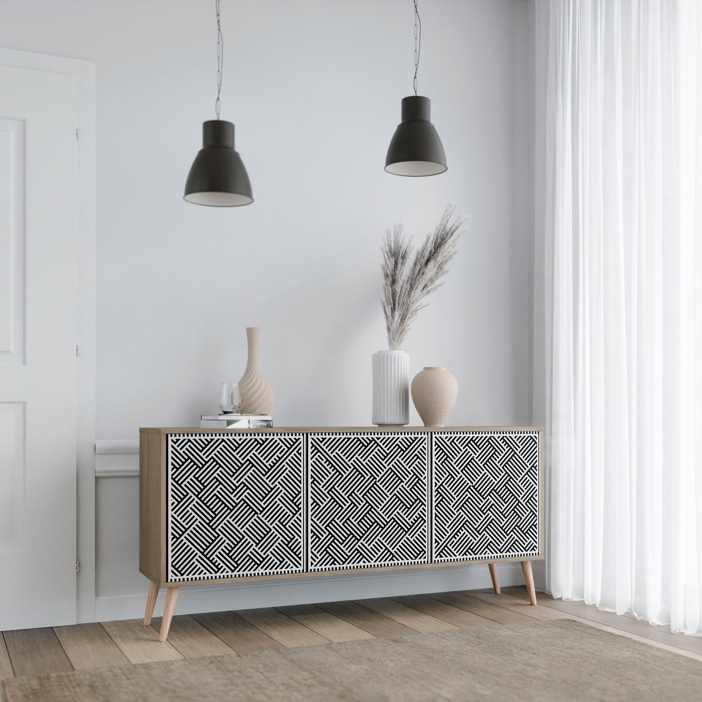TEMPORARY SEQUENCE 3-Door Sideboard in Oak Effect