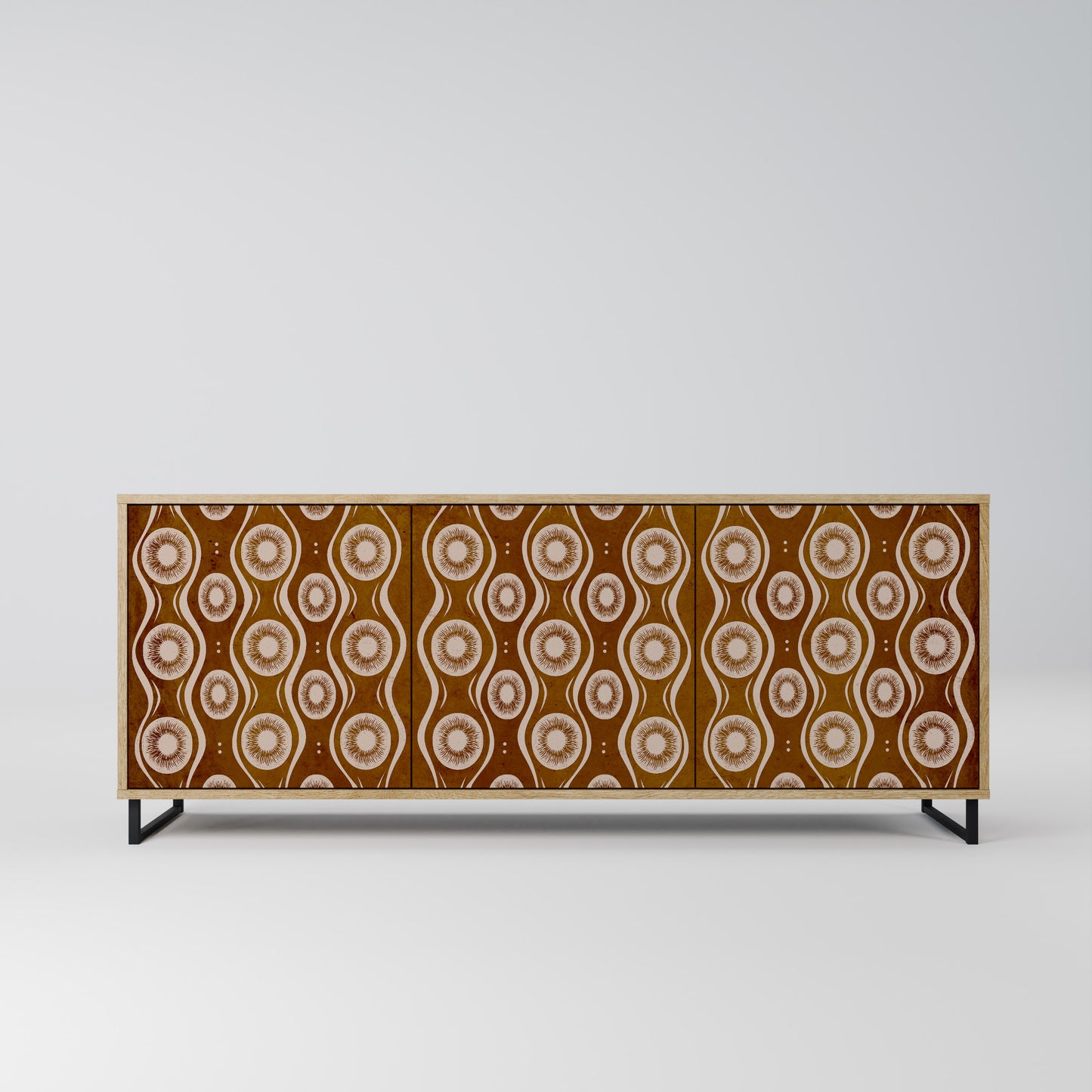 BROWN EYES 3-Door Sideboard in Oak Effect