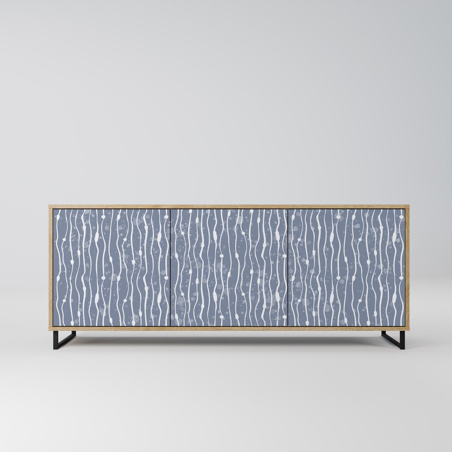 GRAPHITE RAIN 3-dörrars skänk i ekeffekt