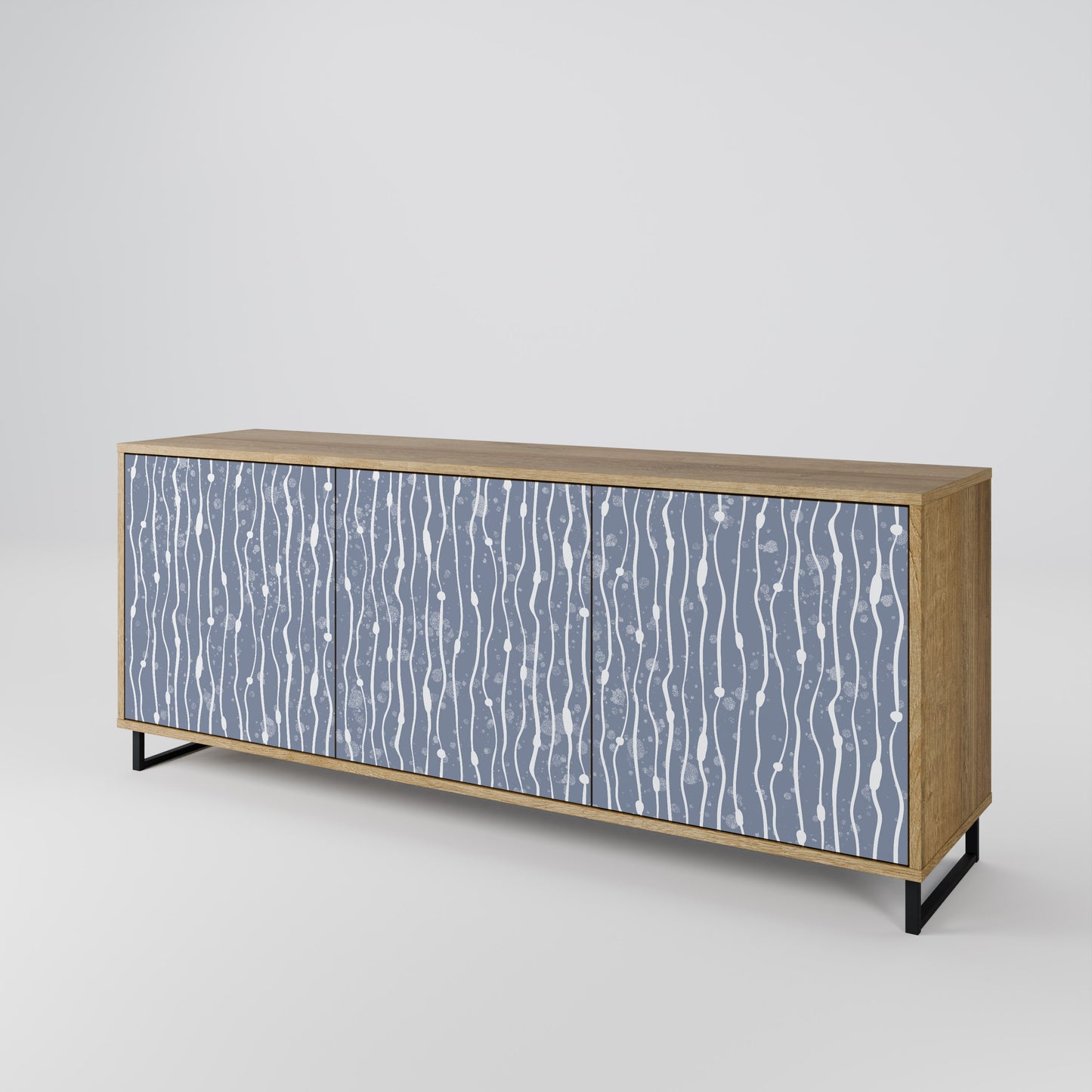 GRAPHITE RAIN 3-dörrars skänk i ekeffekt