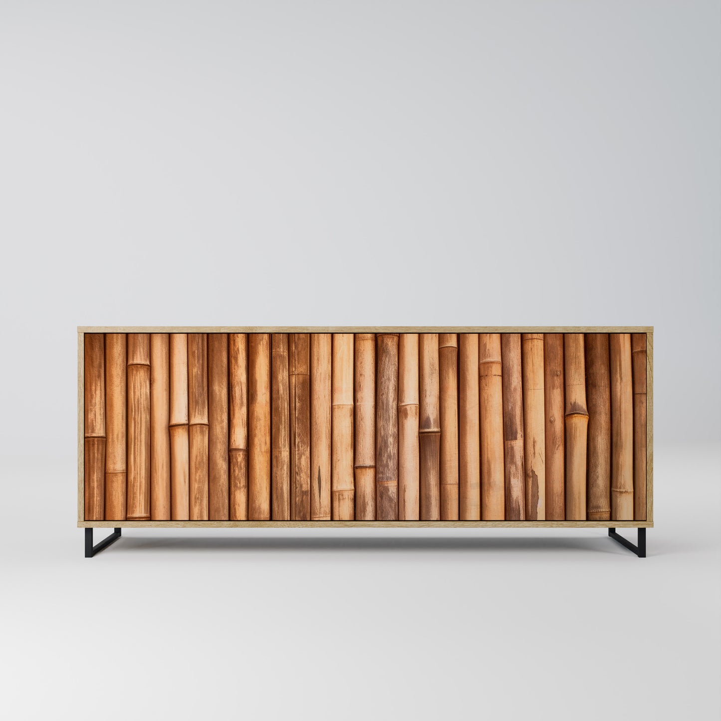 NATURAL WOOD 3-Door Sideboard in Oak Effect