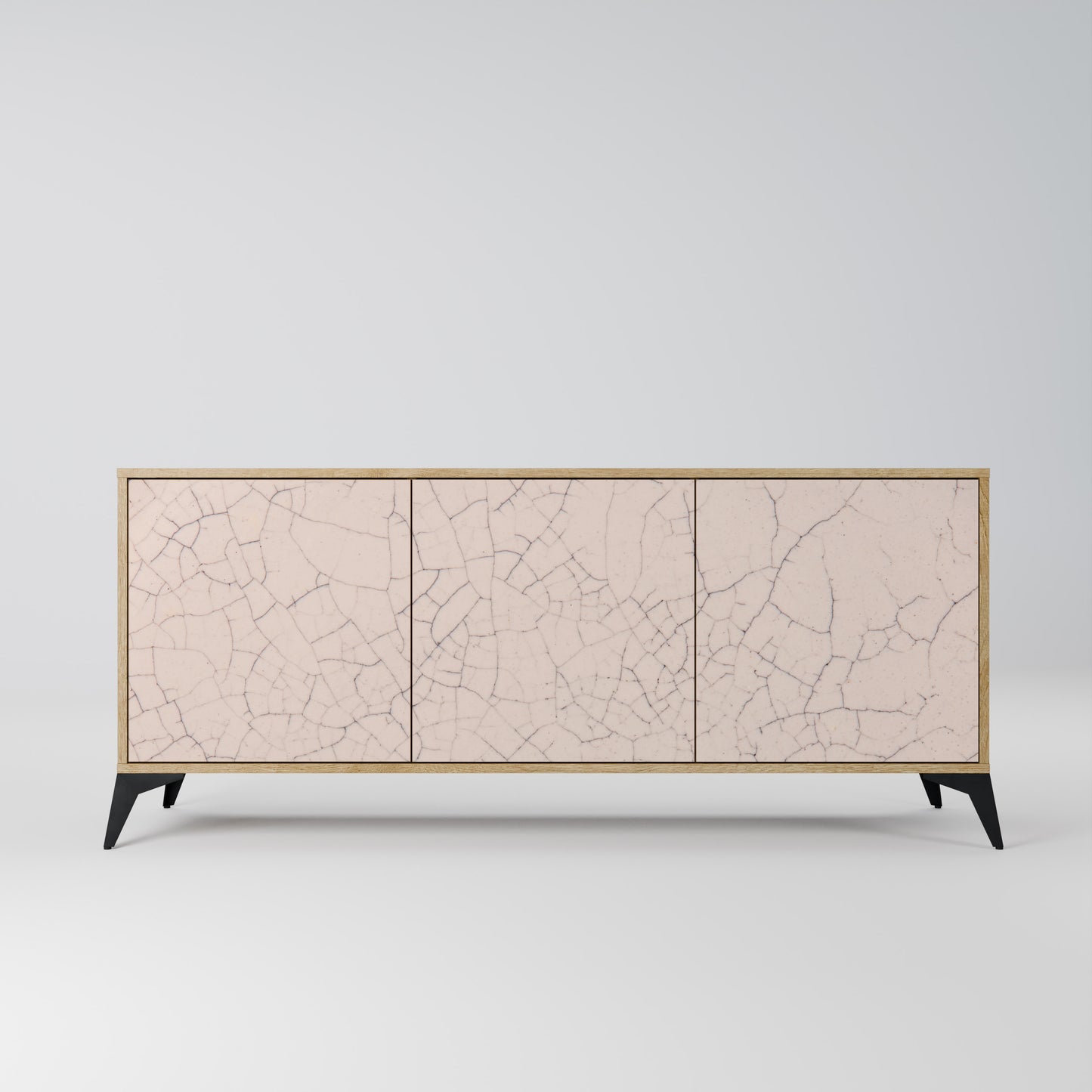 CERAMIC TEXTURE 3-Door Sideboard in Oak Effect