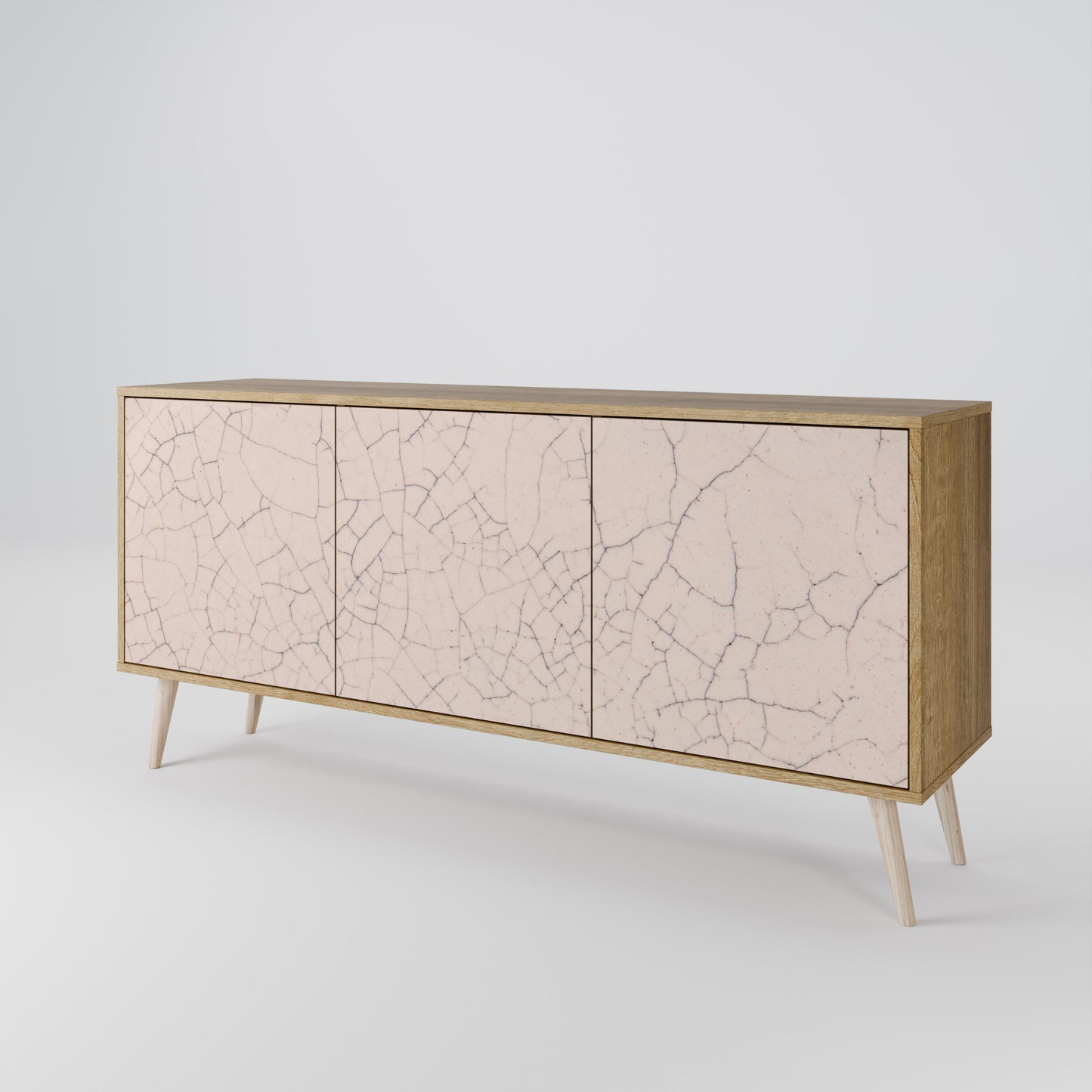 CERAMIC TEXTURE 3-Door Sideboard in Oak Effect