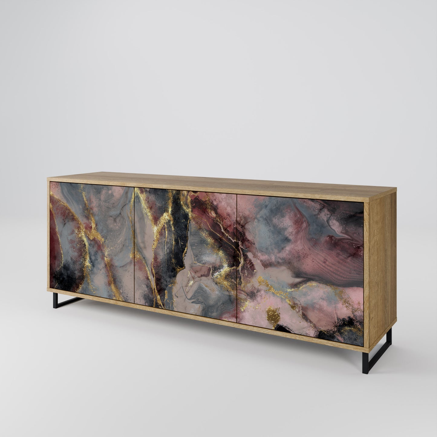 GOLDEN TIDES 3-Door Sideboard in Oak Effect