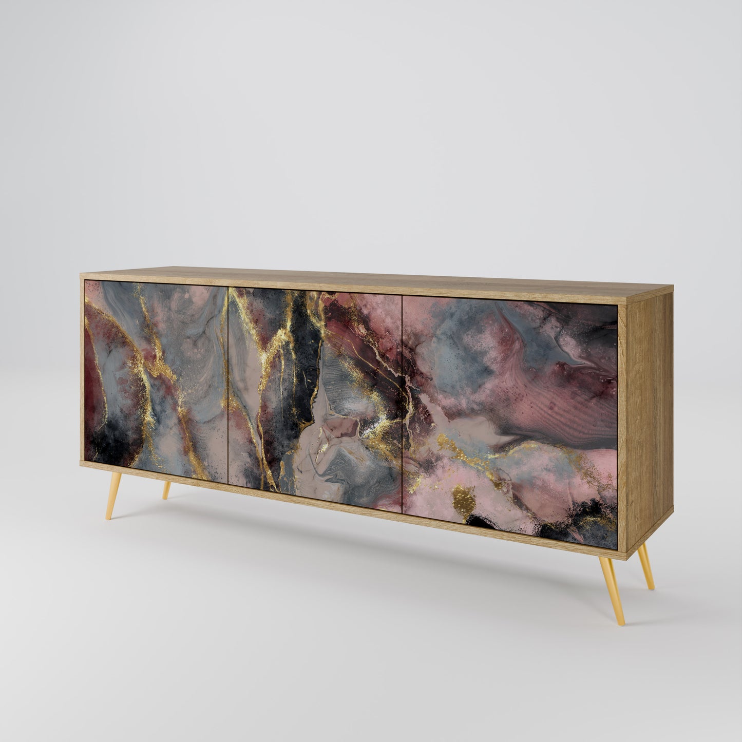 GOLDEN TIDES 3-Door Sideboard in Oak Effect