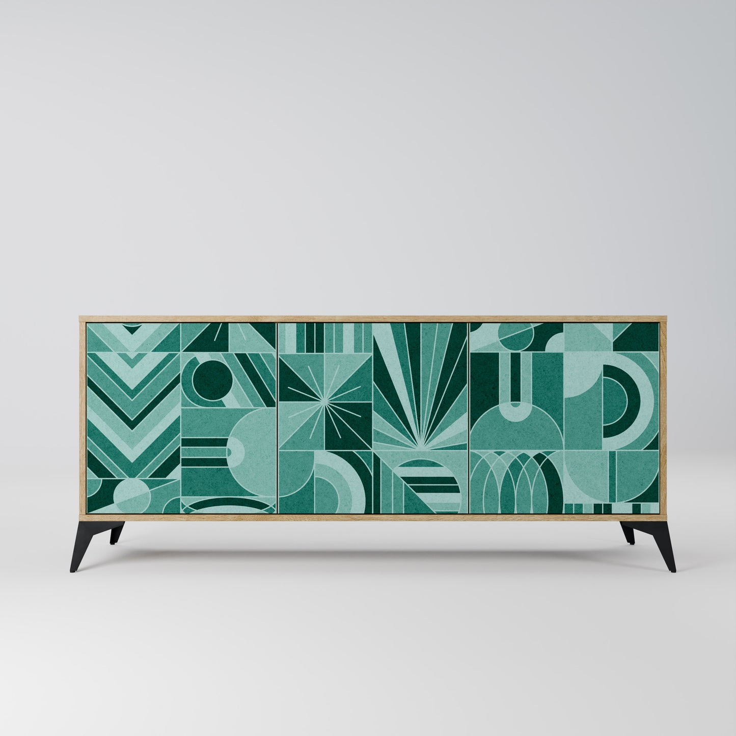 HARMONIC GRID 3-Door Sideboard in Oak Effect