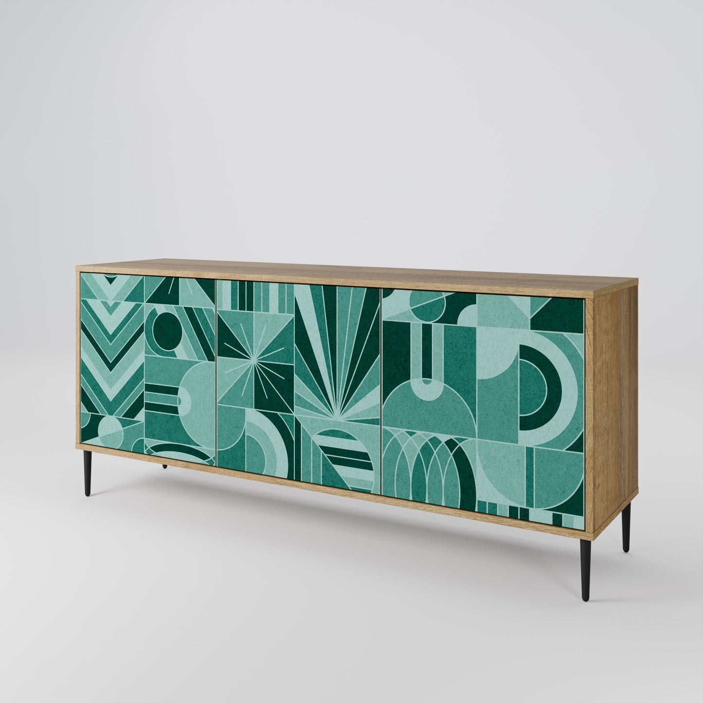 HARMONIC GRID 3-Door Sideboard in Oak Effect