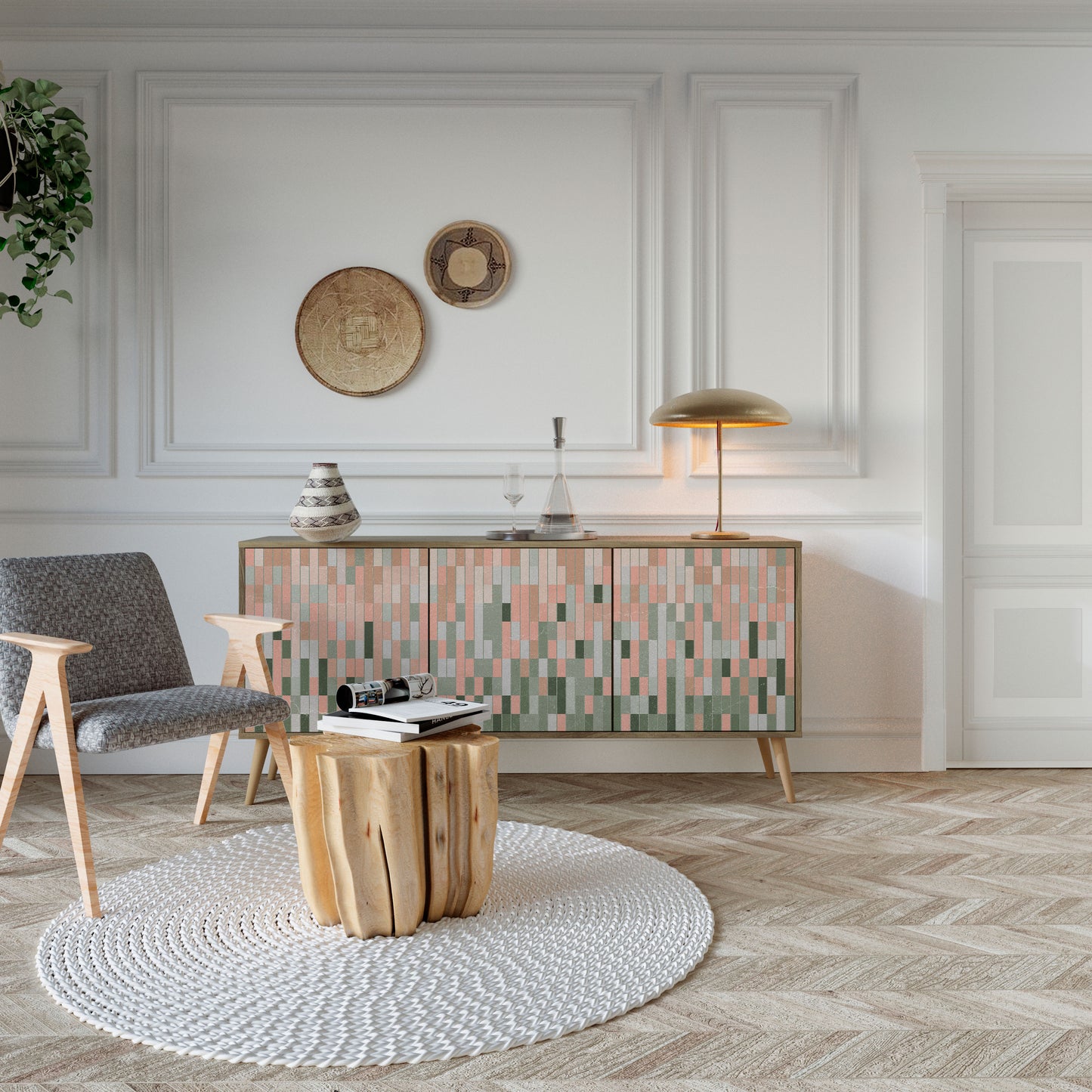 BUILDING THE FUTURE 3-Door Sideboard in Oak Effect