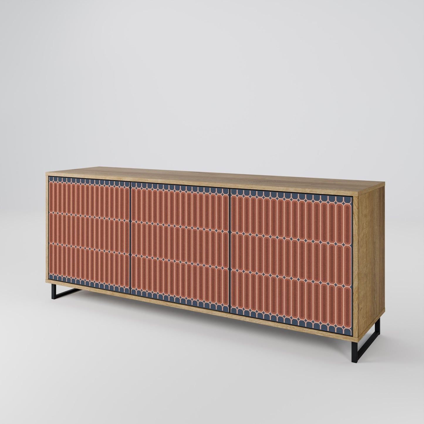 HYPNOTIC GATE 3-Door Sideboard in Oak Effect