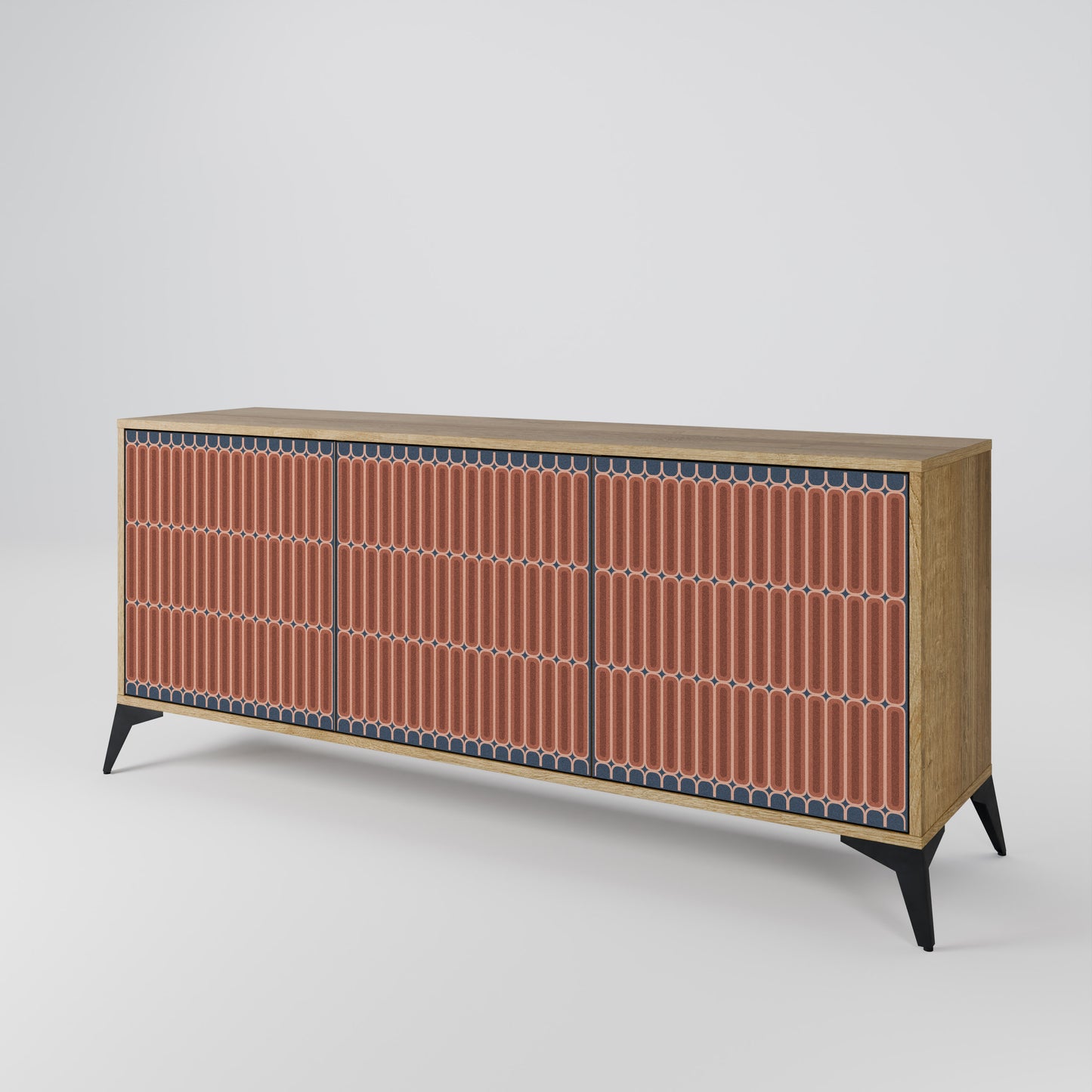 HYPNOTIC GATE 3-Door Sideboard in Oak Effect