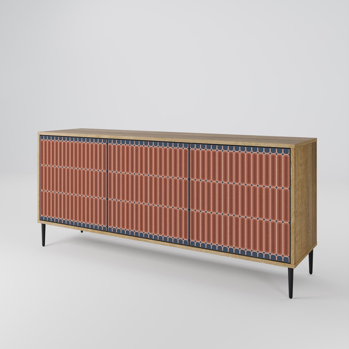 HYPNOTIC GATE 3-Door Sideboard in Oak Effect