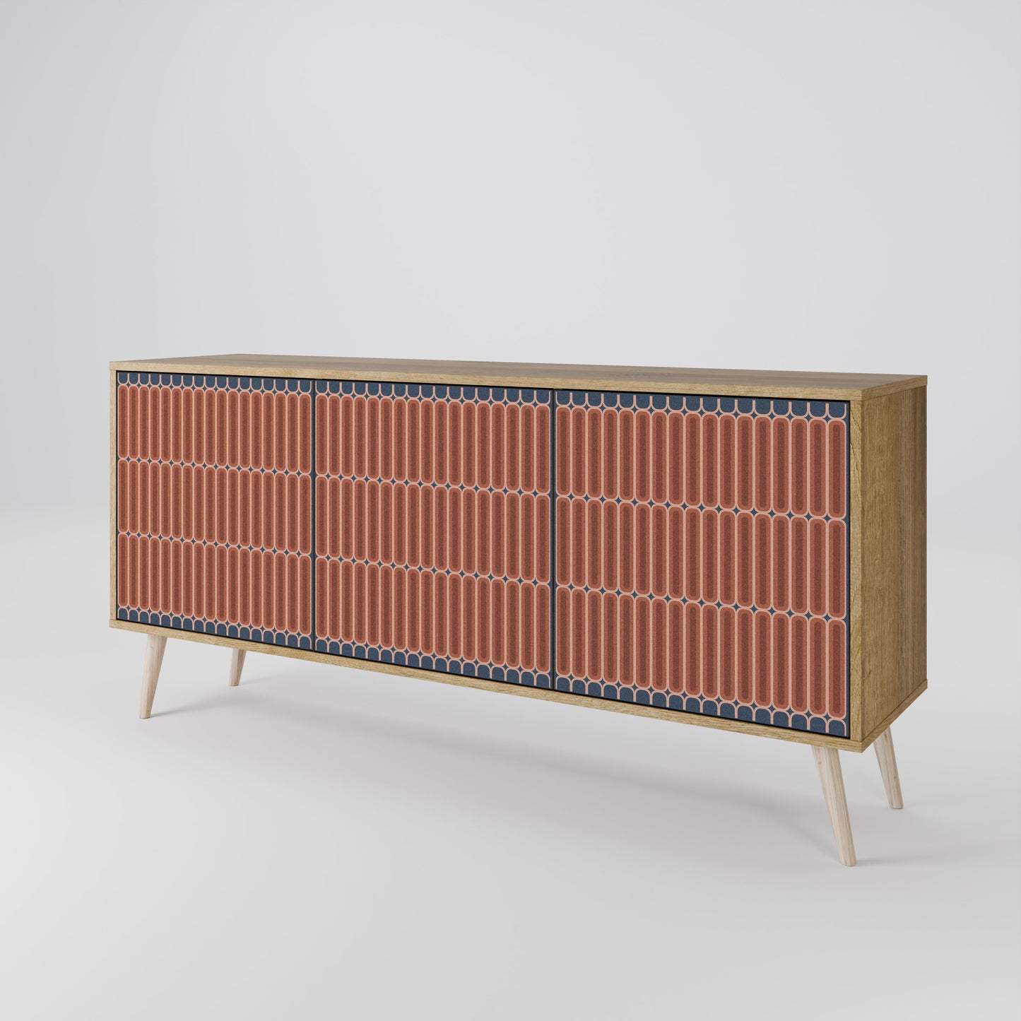HYPNOTIC GATE 3-Door Sideboard in Oak Effect
