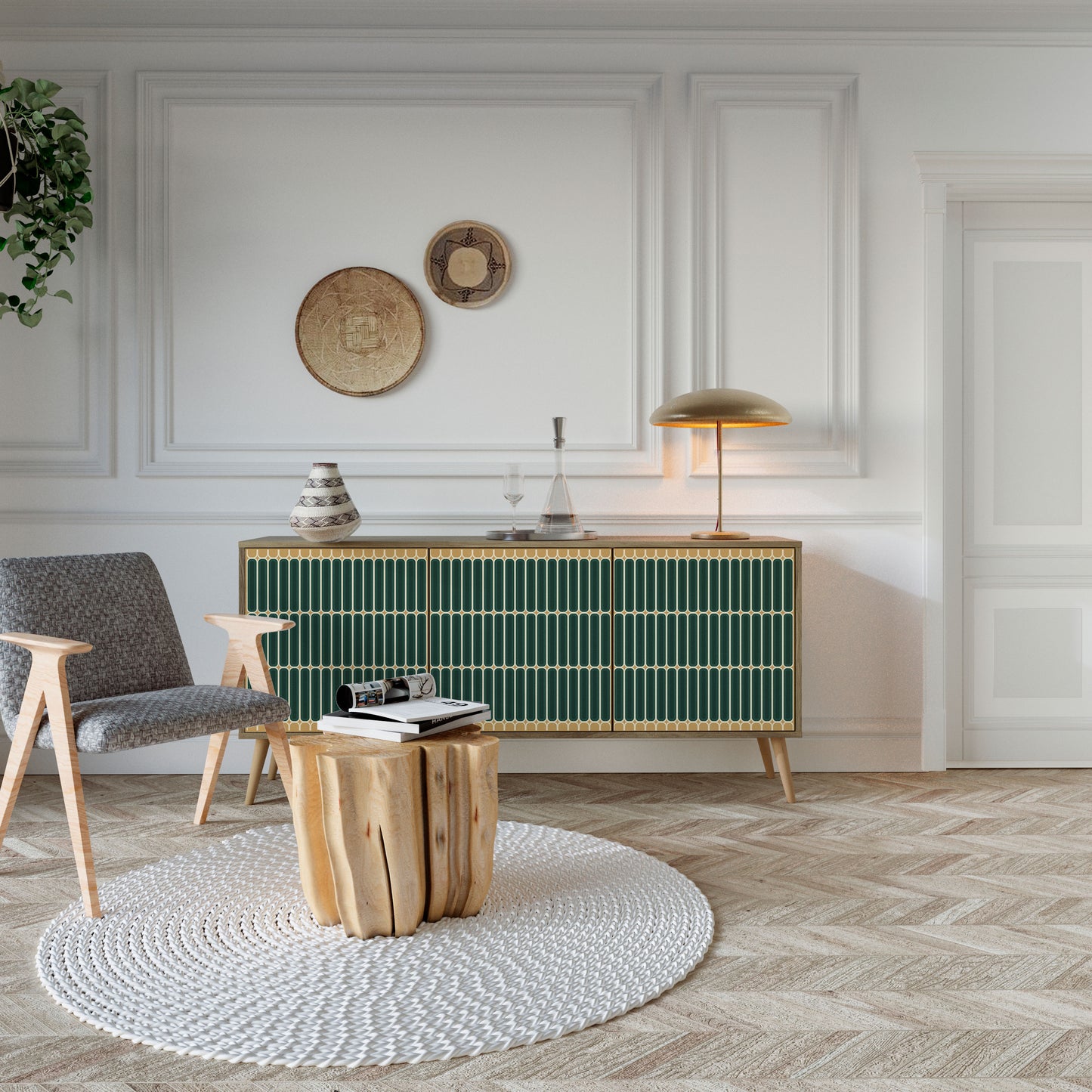 ILUSION GATE 3-Door Sideboard in Oak Effect