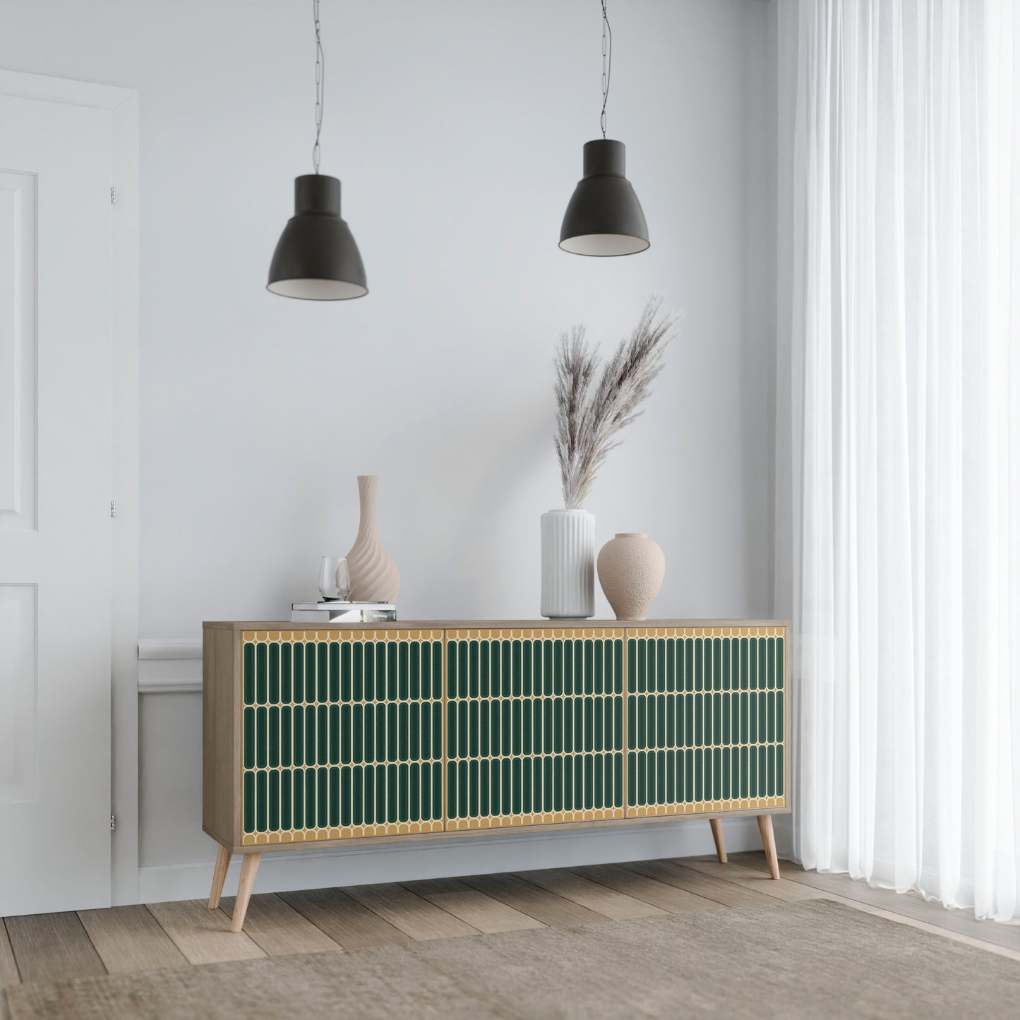 ILUSION GATE 3-Door Sideboard in Oak Effect