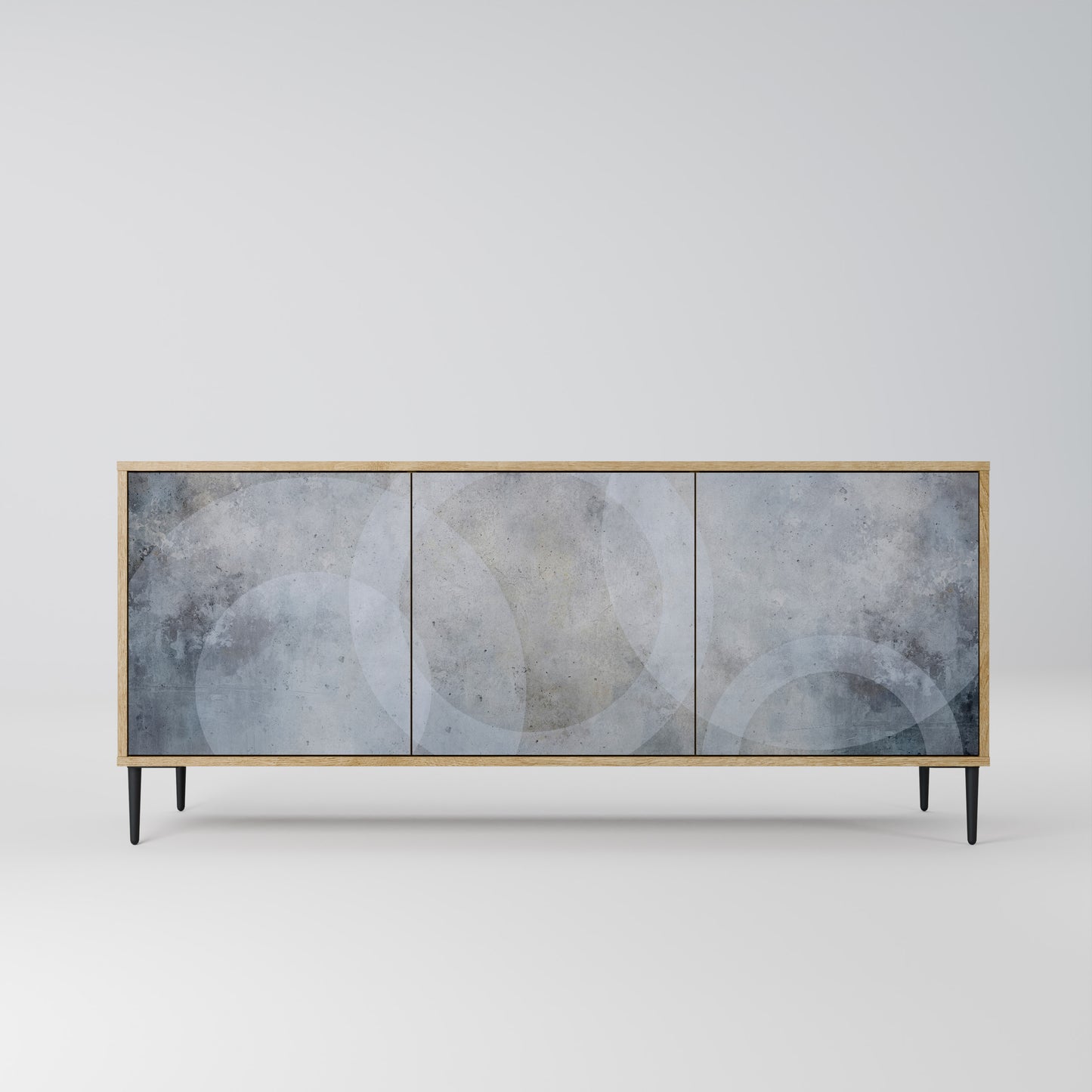 MUTED ARC 3-Door Sideboard in Oak Effect