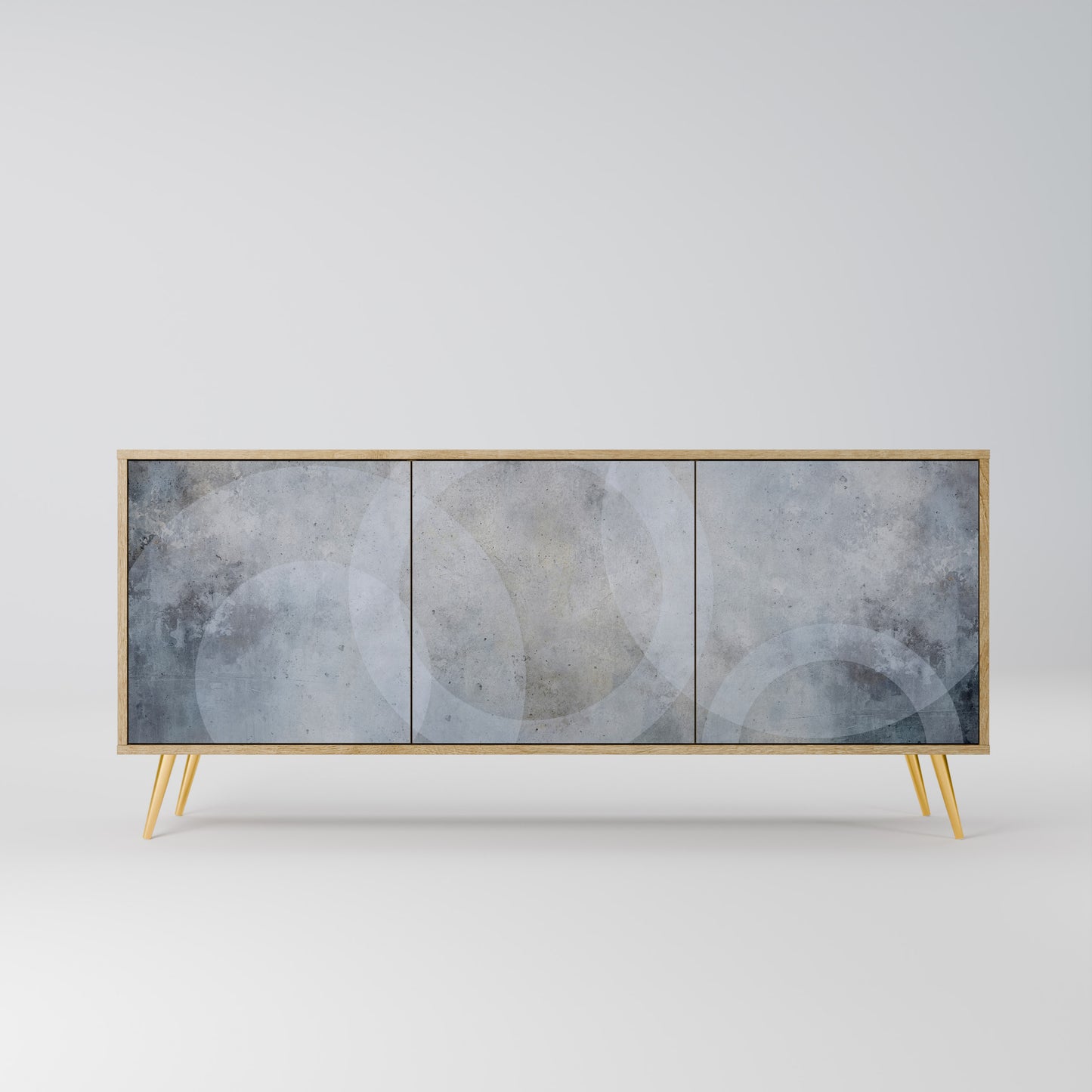 MUTED ARC 3-Door Sideboard in Oak Effect