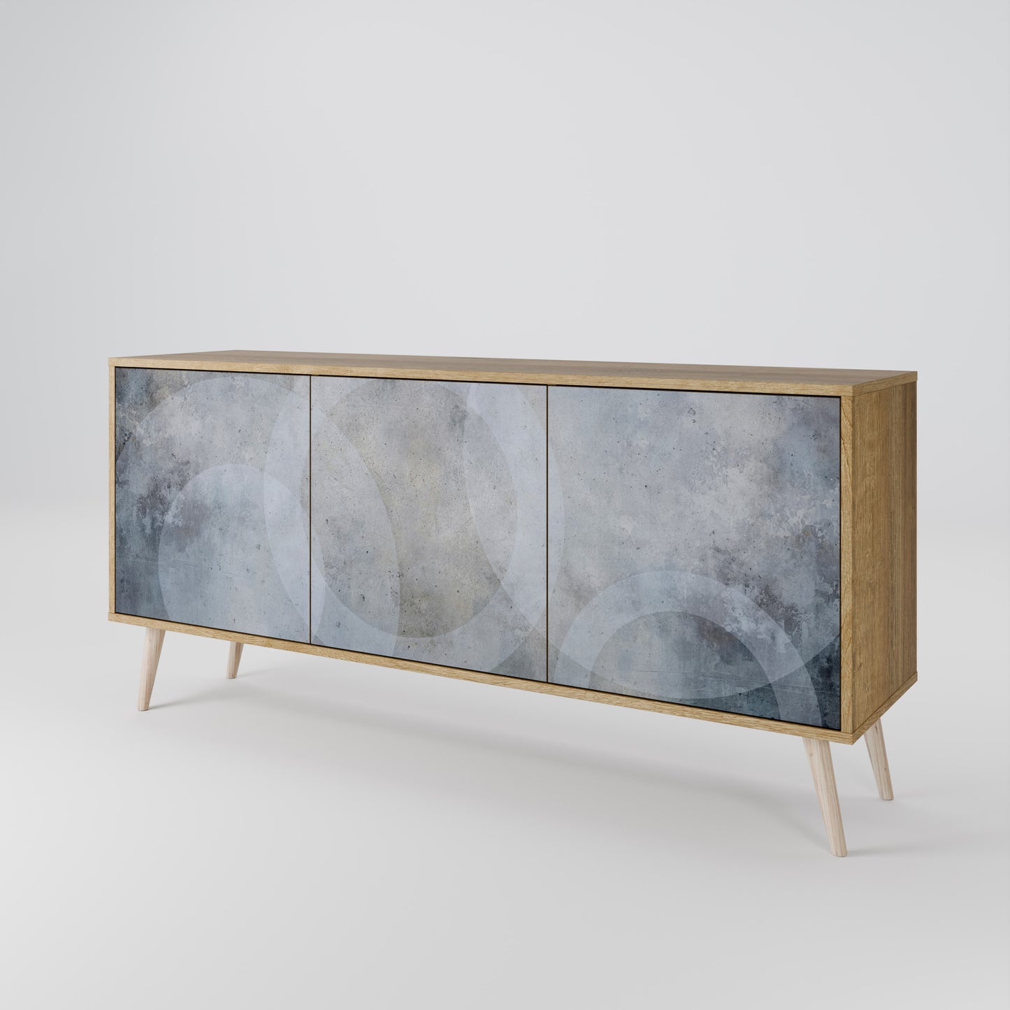MUTED ARC 3-Door Sideboard in Oak Effect