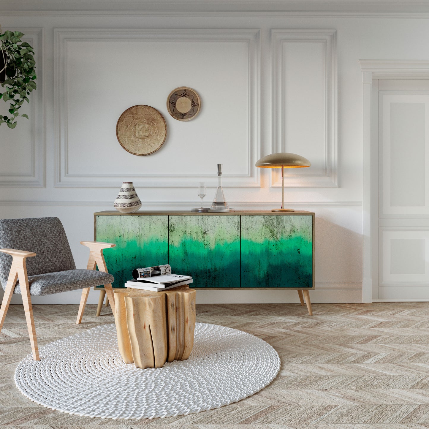 NORTHERN LIGHTS 3-Door Sideboard in Oak Effect