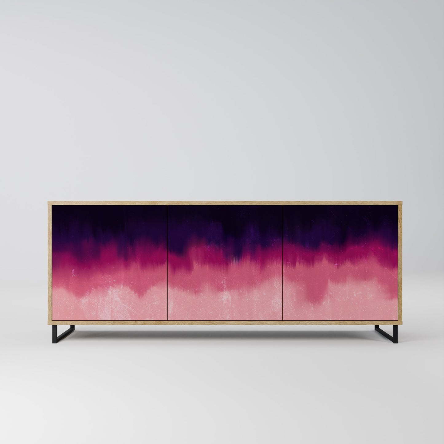 AURORA BOREALIS 3-Door Sideboard in Oak Effect