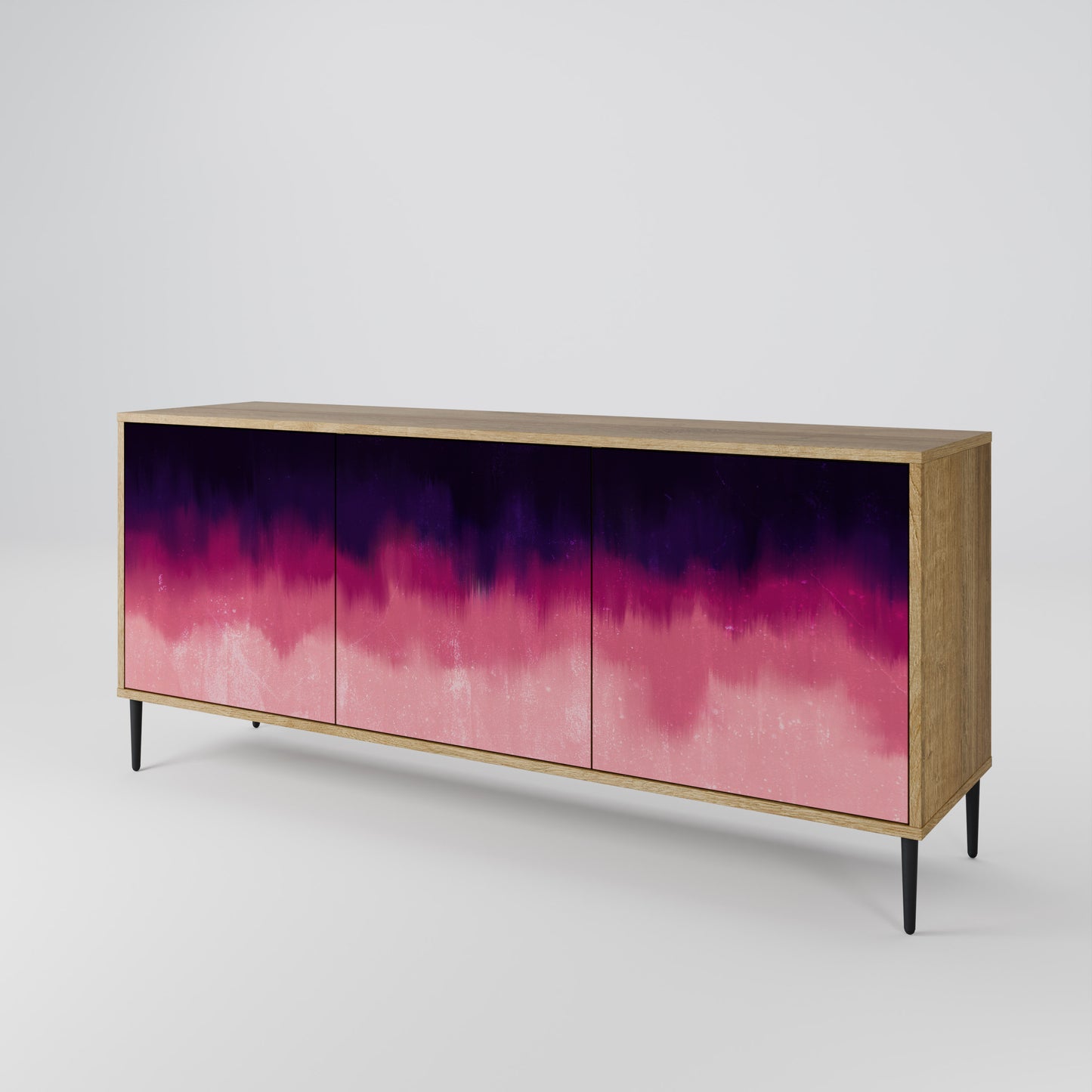 AURORA BOREALIS 3-Door Sideboard in Oak Effect