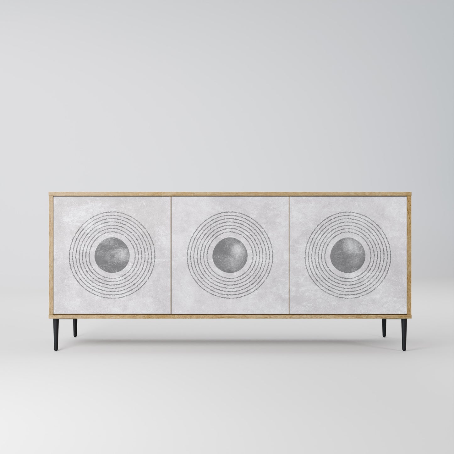 SOLID CIRCLES 3-Door Sideboard in Oak Effect