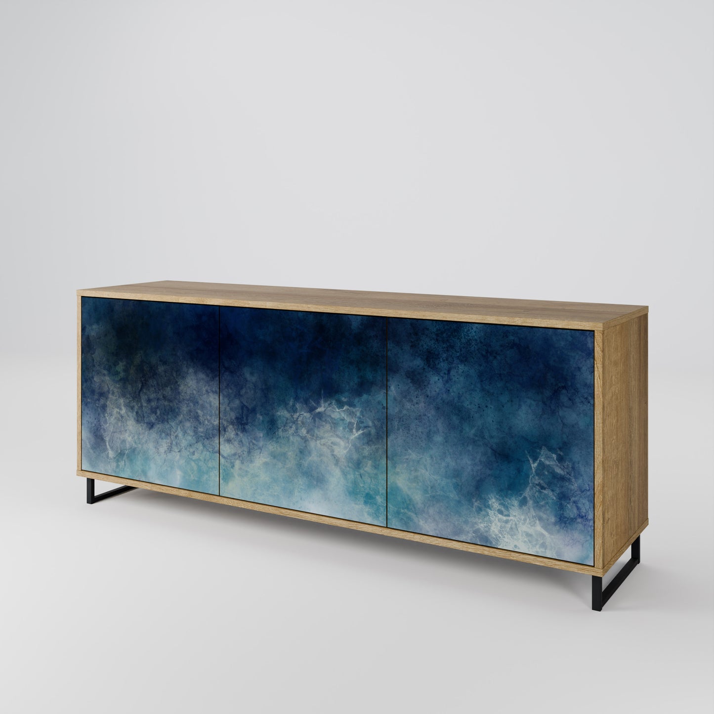 CELESTIAL FALL 3-Door Sideboard in Oak Effect