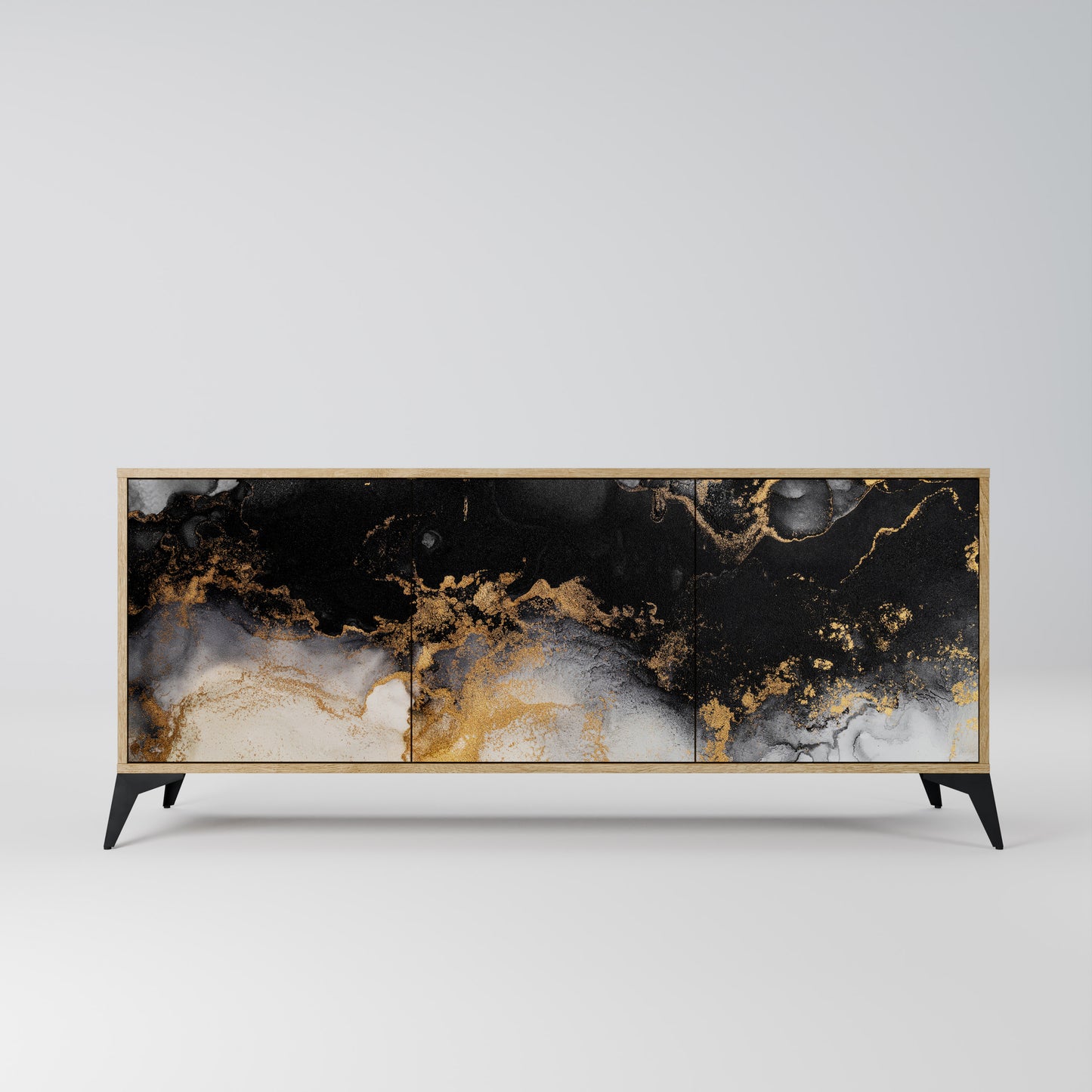MARBLE OF TOMMORROW 3-Door Sideboard in Oak Effect
