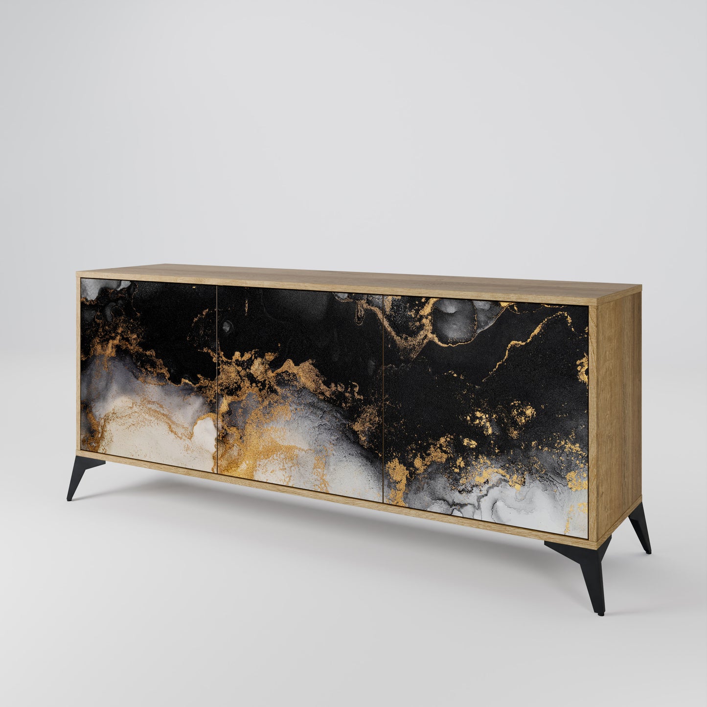 MARBLE OF TOMMORROW 3-Door Sideboard in Oak Effect