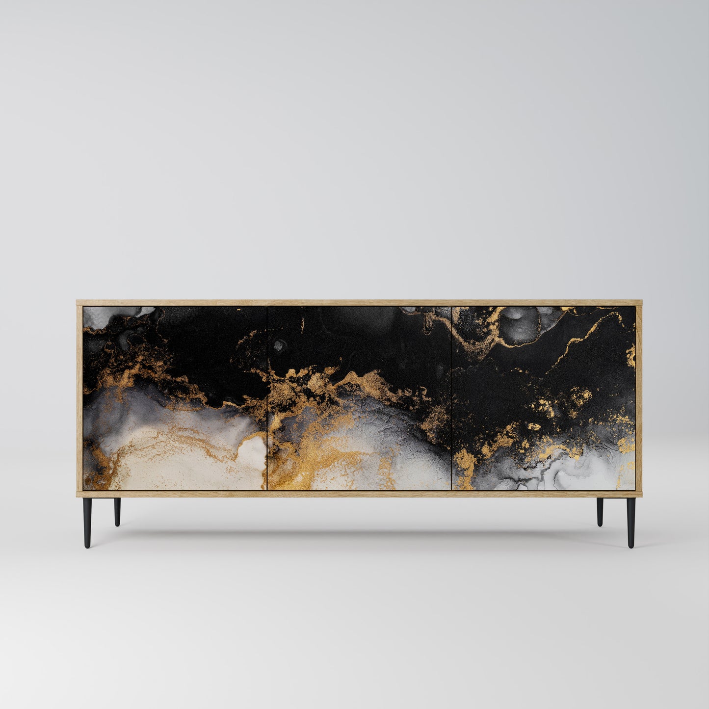 MARBLE OF TOMMORROW 3-Door Sideboard in Oak Effect