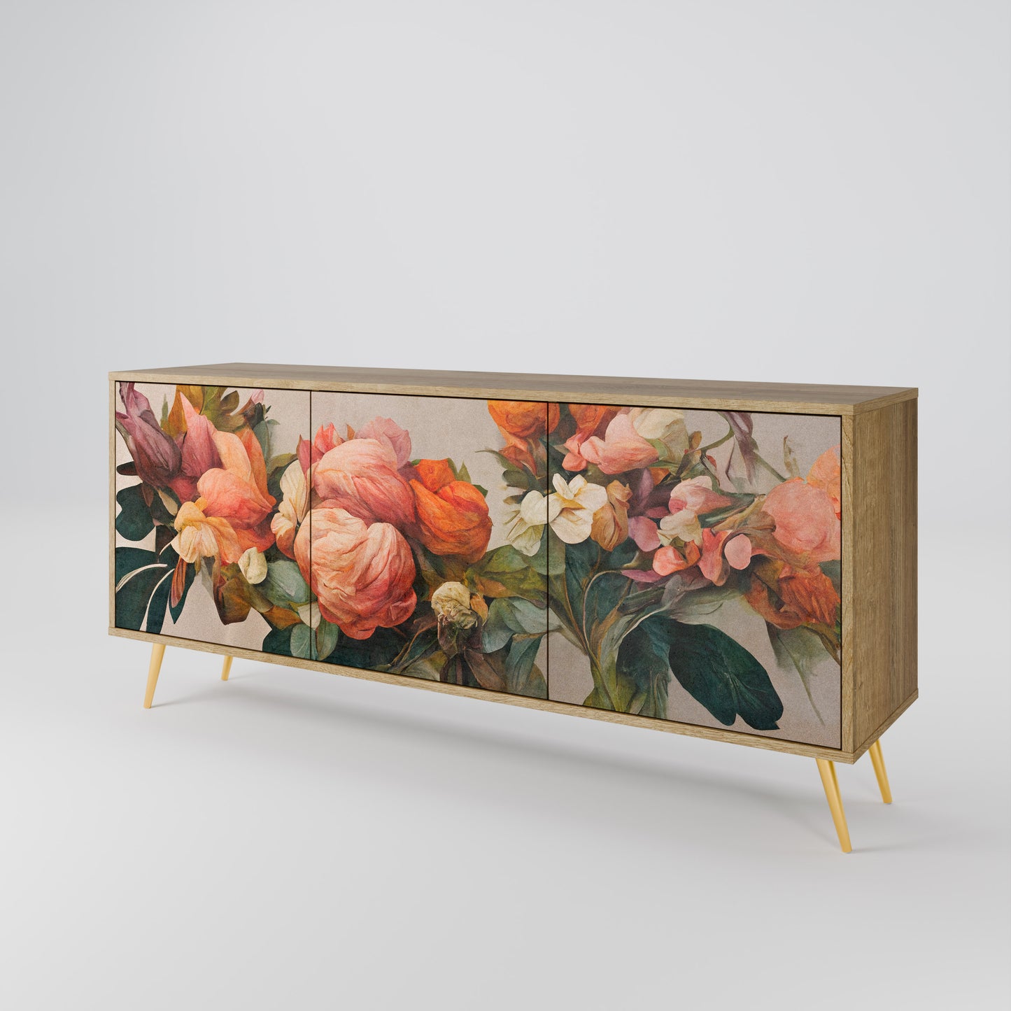 STYLISH BEAUTY 3-Door Sideboard in Oak Effect