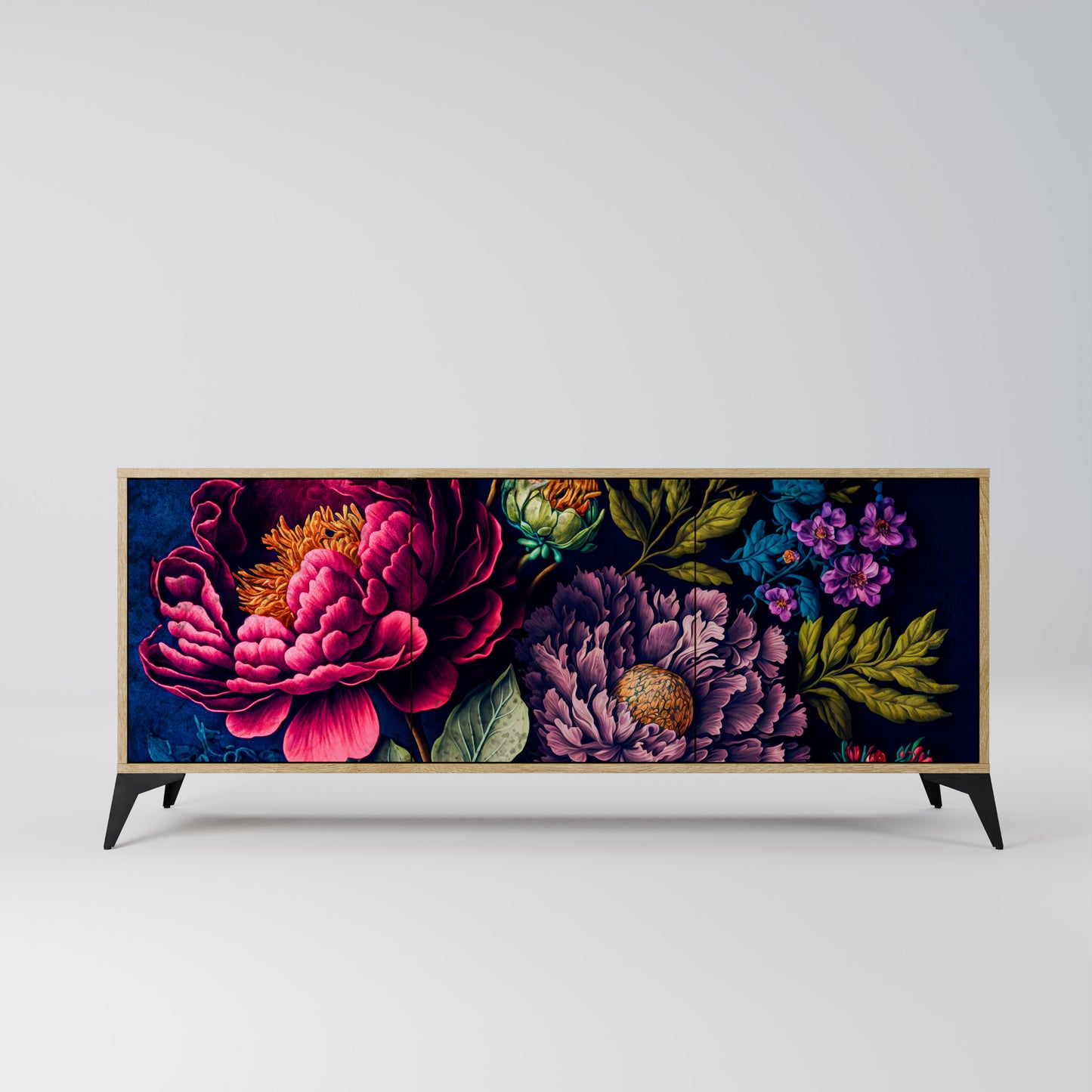 BLOOMING ELEGANCE 3-Door Sideboard in Oak Effect