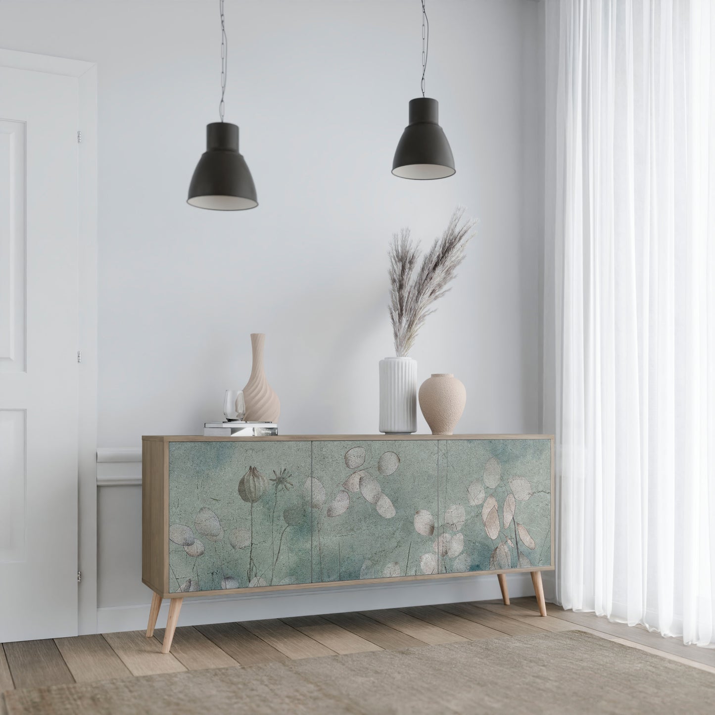 NIGHT LADY 3-Door Sideboard in Oak Effect