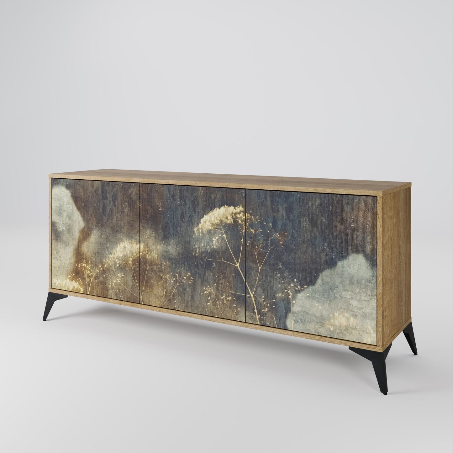 GENTLE POWER 3-Door Sideboard in Oak Effect