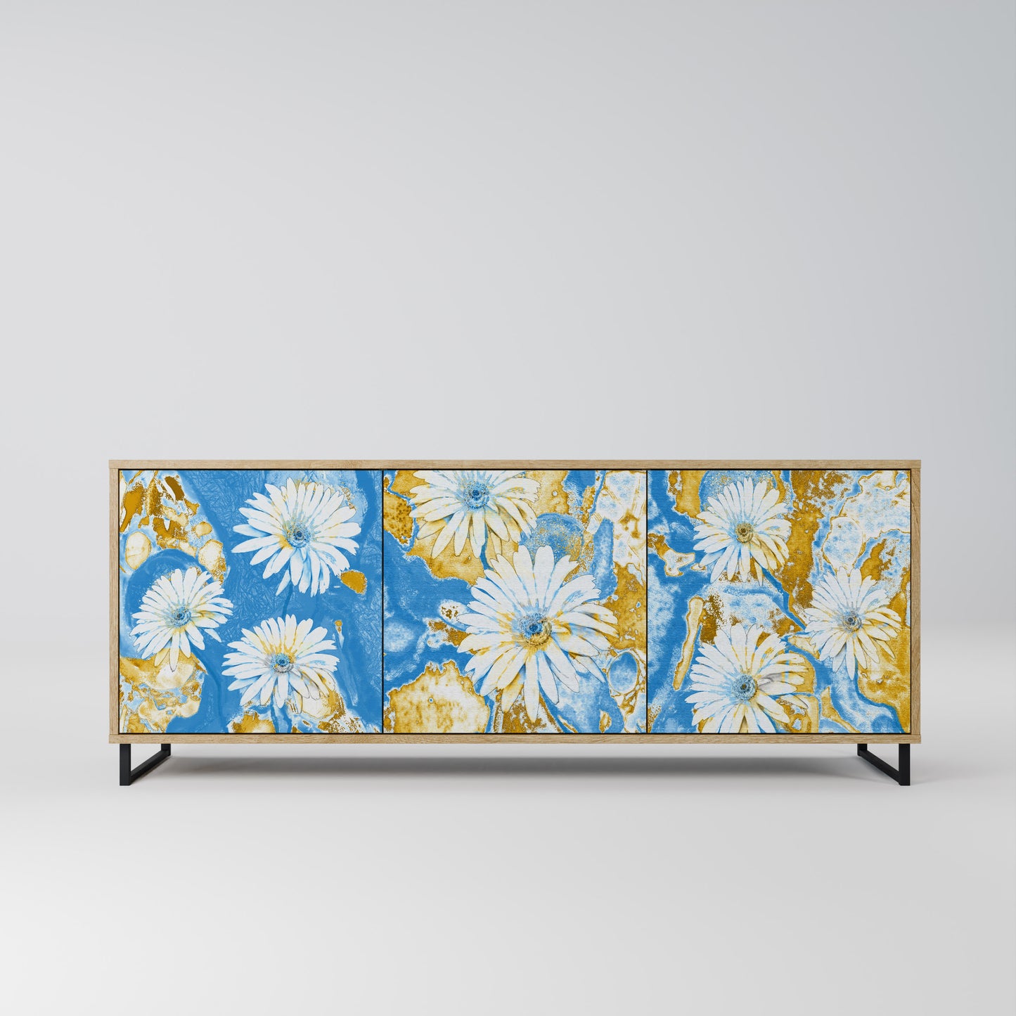 DAISY LUXE 3-Door Sideboard in Oak Effect