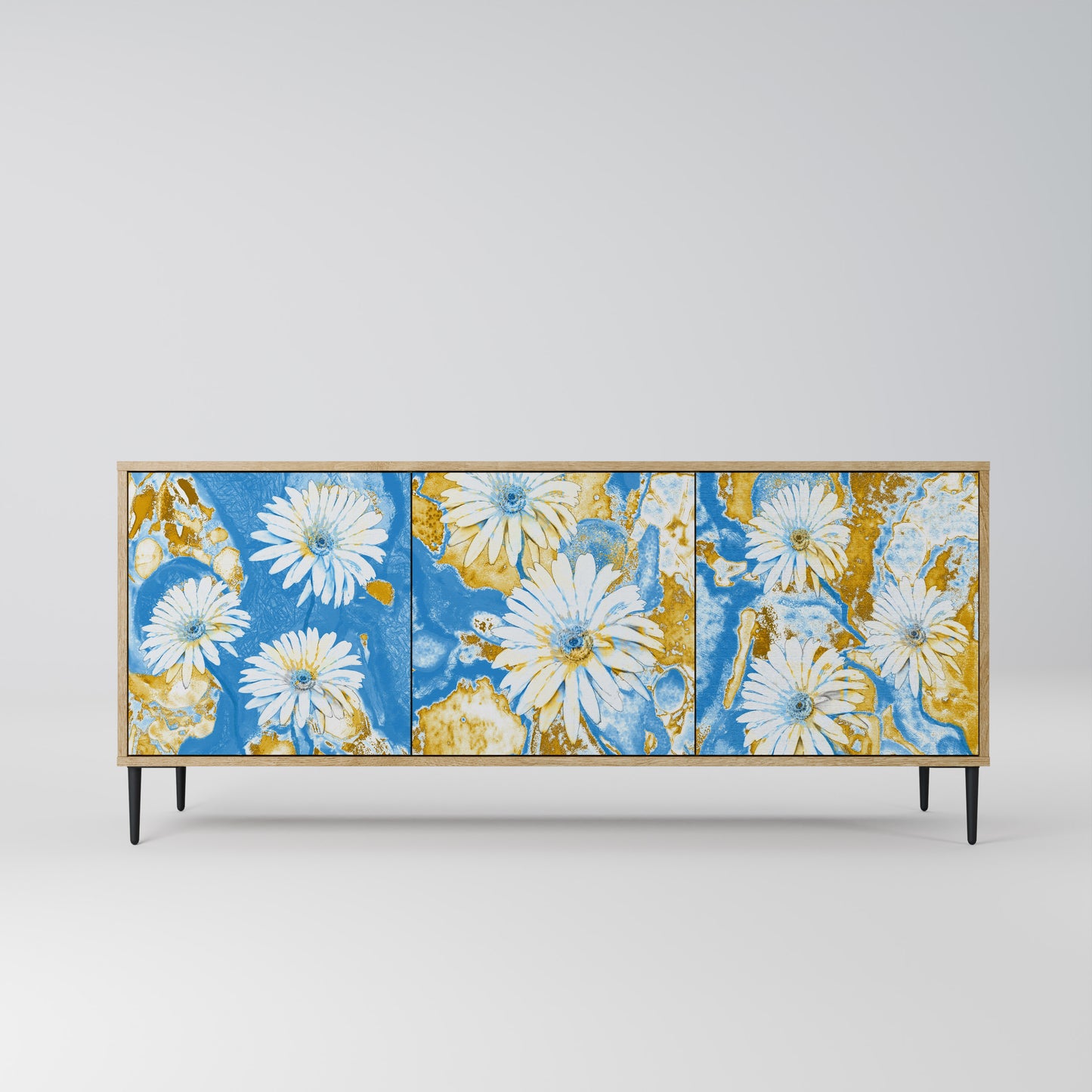 DAISY LUXE 3-Door Sideboard in Oak Effect