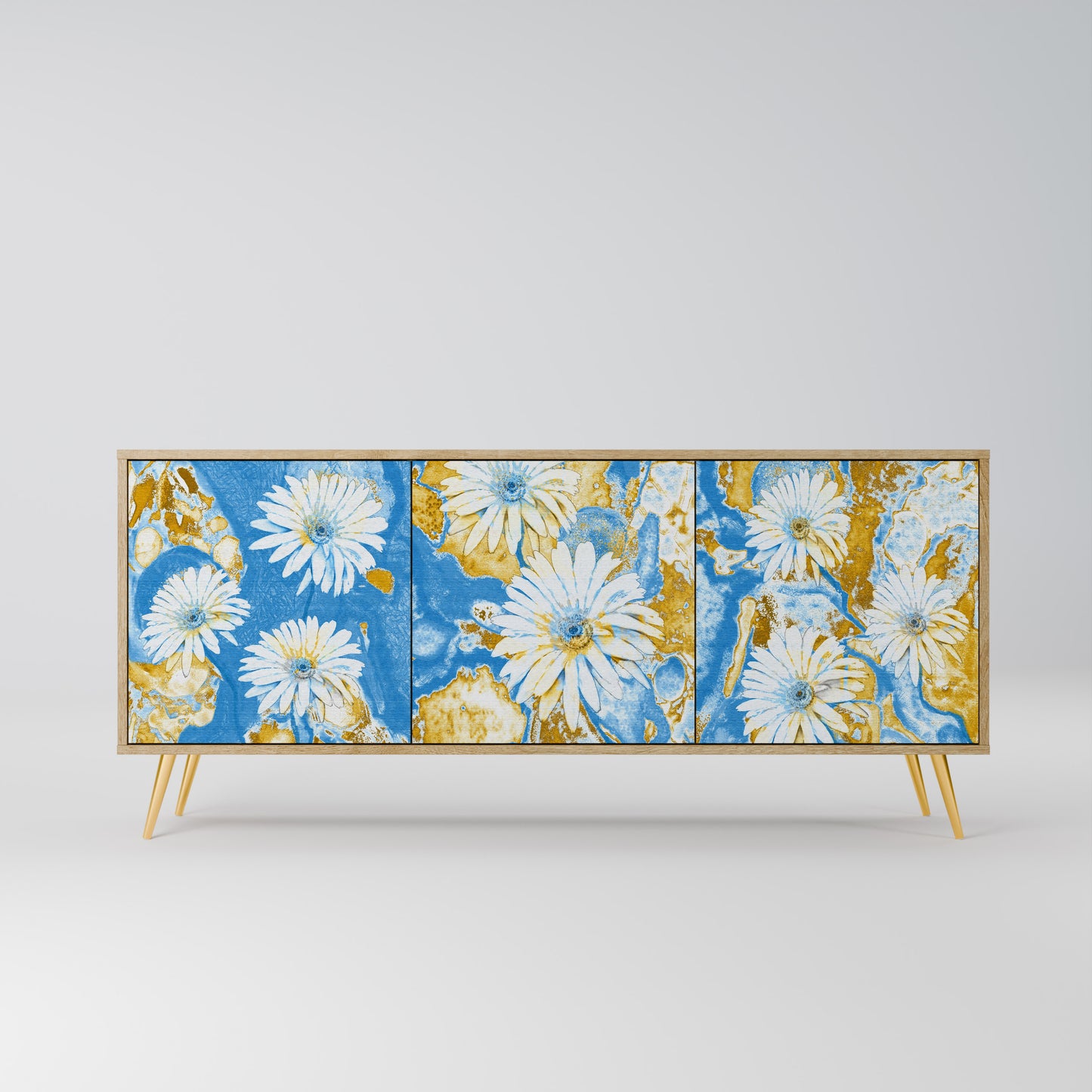 DAISY LUXE 3-Door Sideboard in Oak Effect