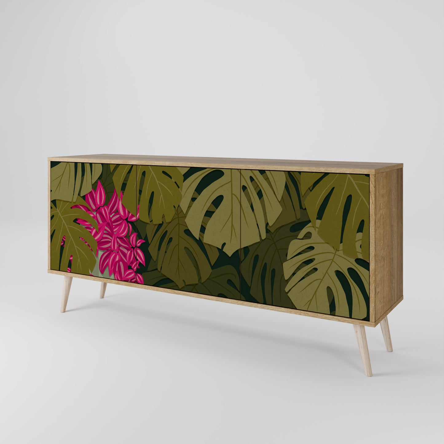 TROPICAL BEAUTY 3-Door Sideboard in Oak Effect