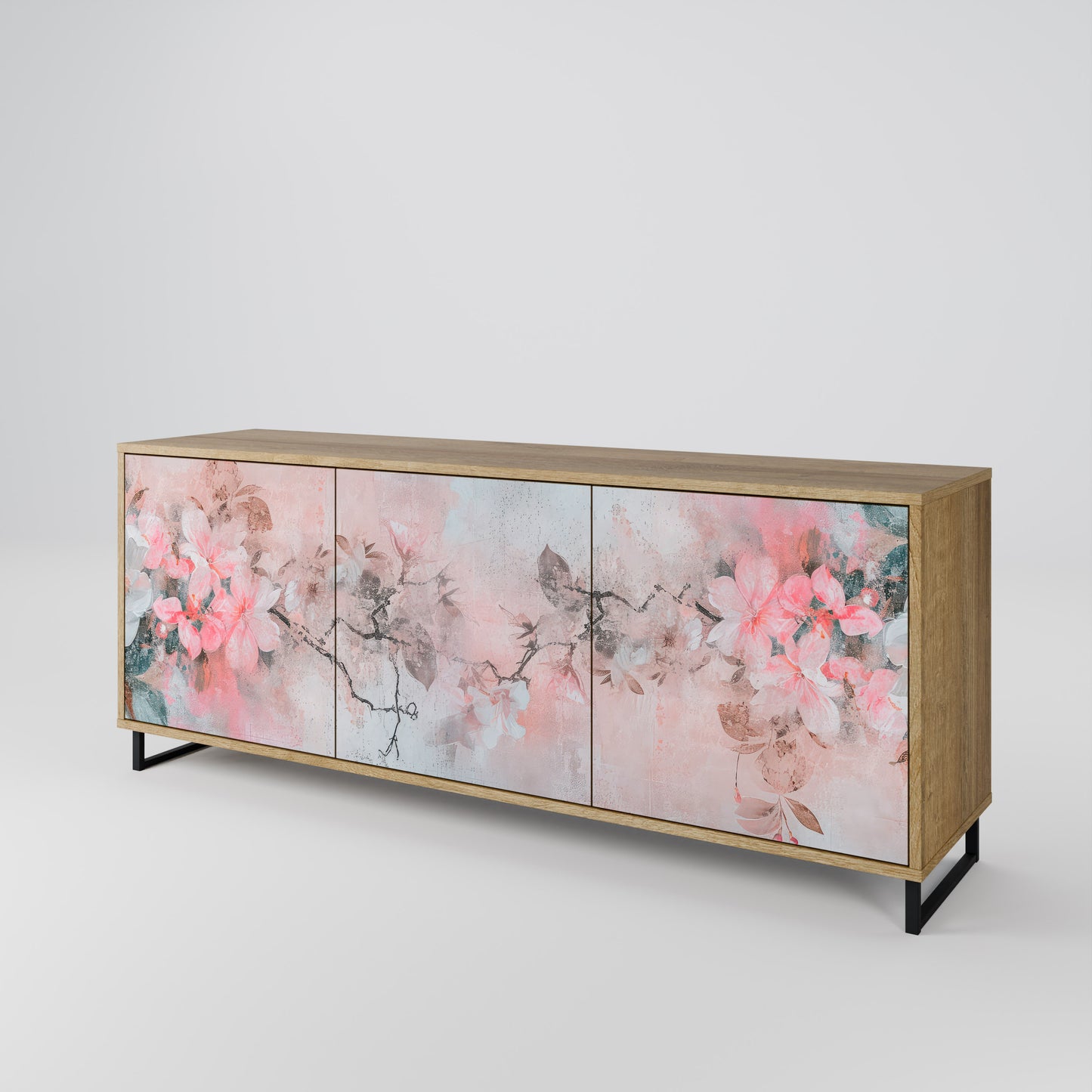CHERRY BLOSSOM 3-Door Sideboard in Oak Effect