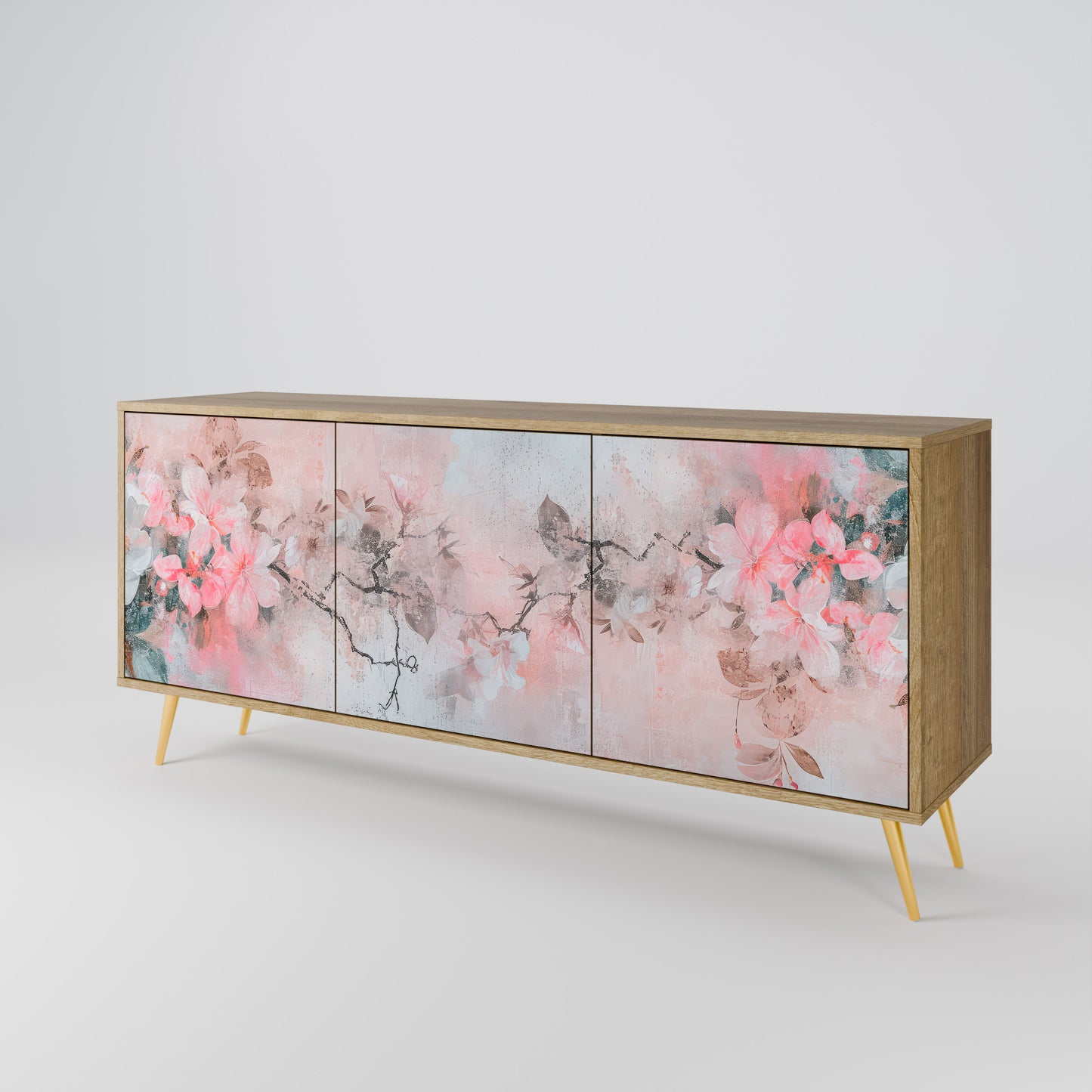 CHERRY BLOSSOM 3-Door Sideboard in Oak Effect