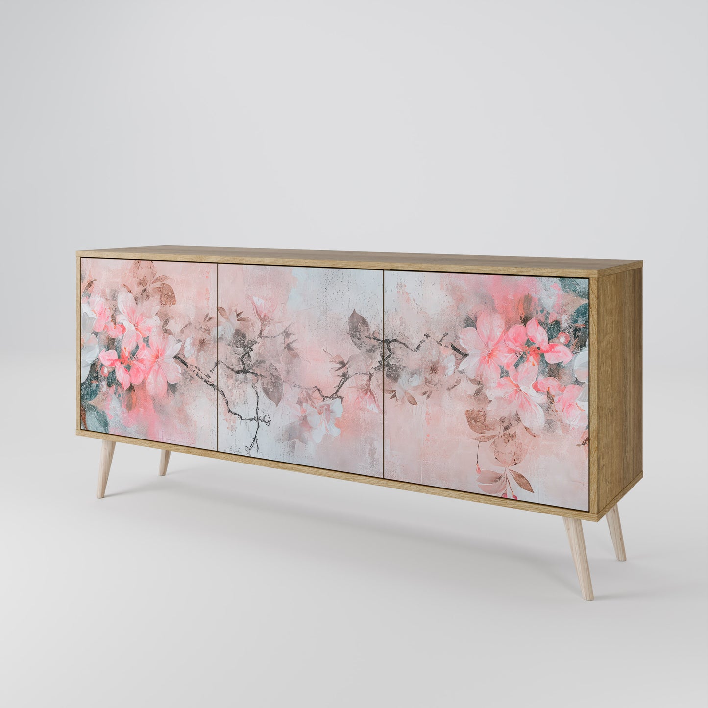 CHERRY BLOSSOM 3-Door Sideboard in Oak Effect