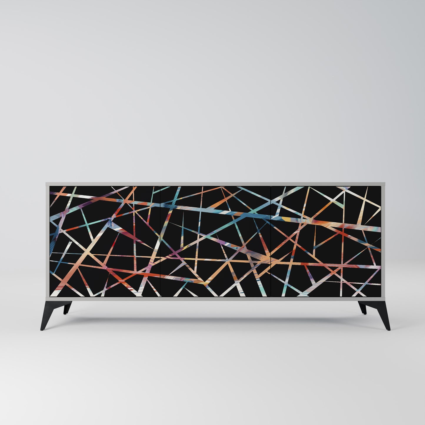 POLYGON VERVE 3-Door Sideboard in Grey Finish
