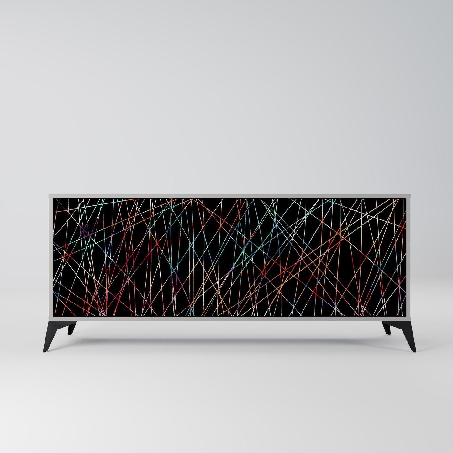 LUMINOUS SNARE 3-Door Sideboard in Grey Finish
