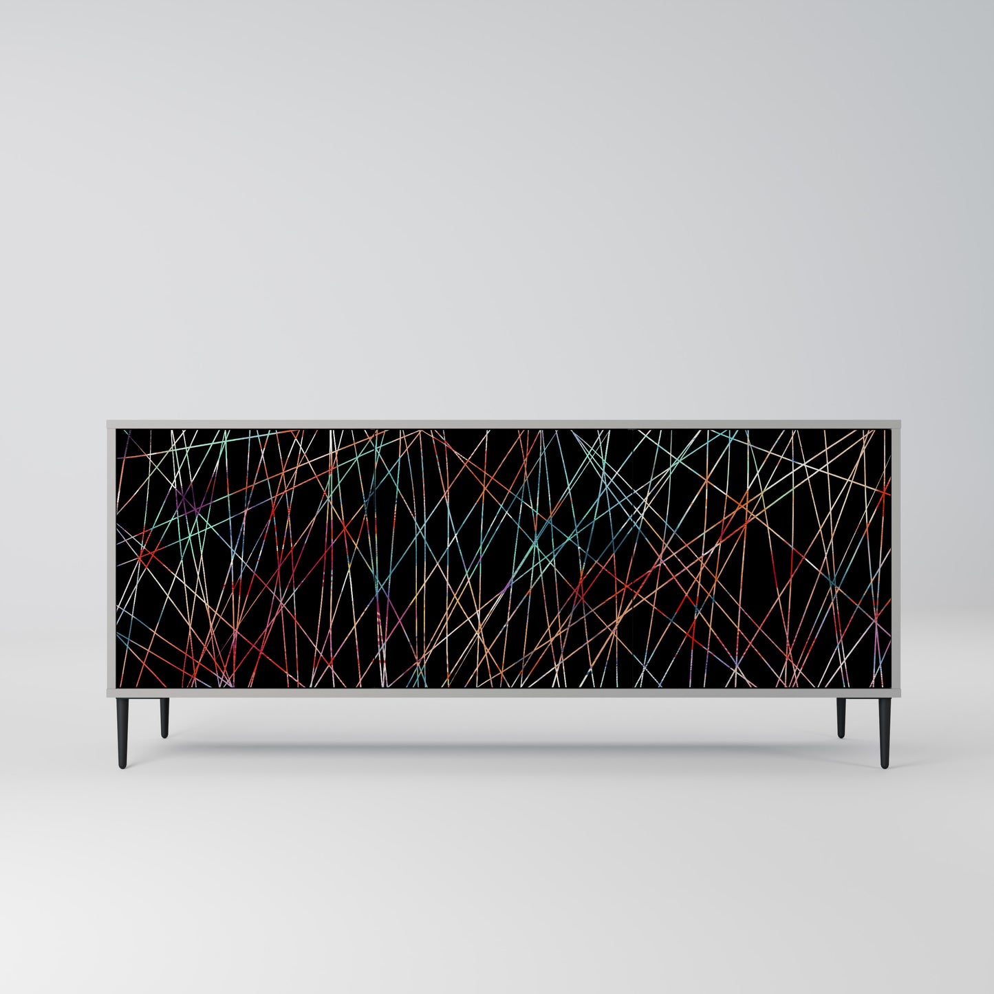 LUMINOUS SNARE 3-Door Sideboard in Grey Finish