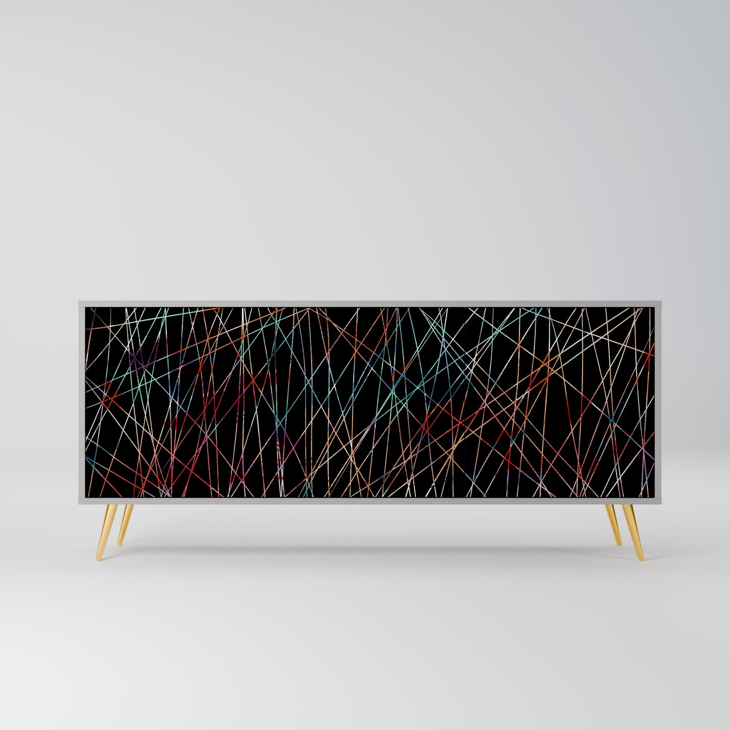 LUMINOUS SNARE 3-Door Sideboard in Grey Finish