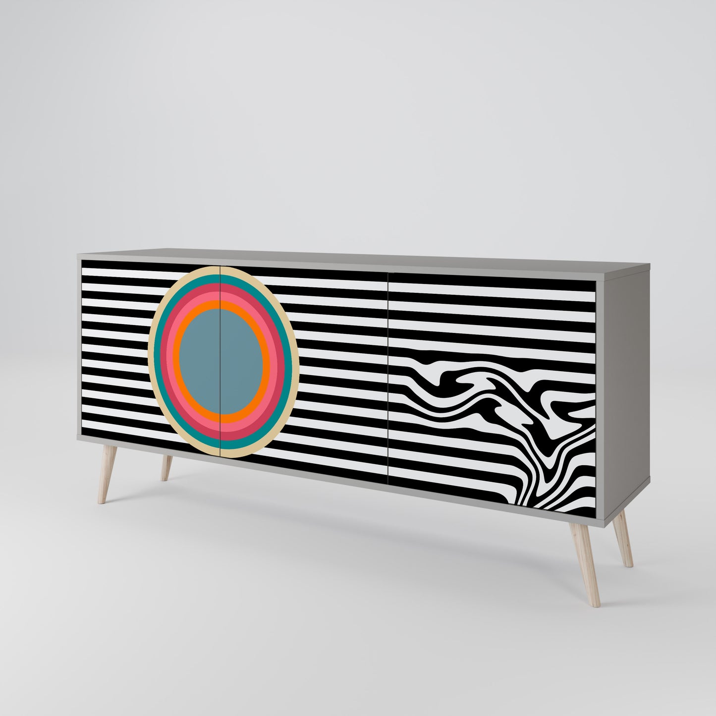 SPECTRA SHOWCASE 3-Door Sideboard in Grey Finish