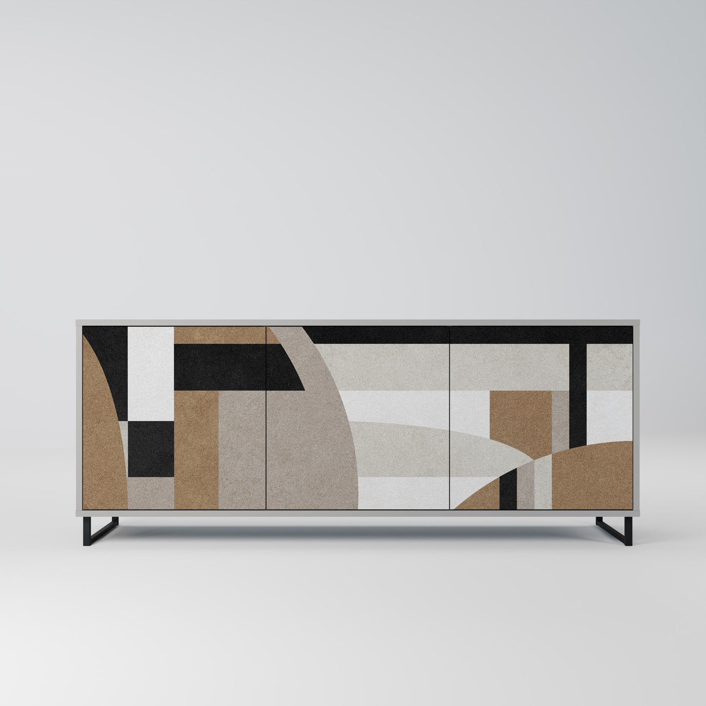 DELICATE MEMENTO 3-Door Sideboard in Grey Finish