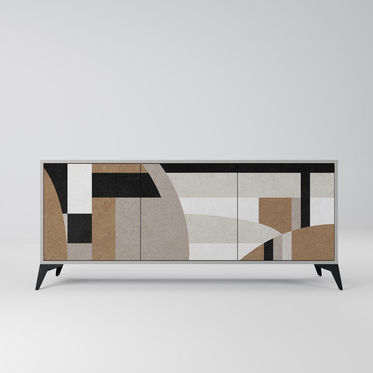 DELICATE MEMENTO 3-Door Sideboard in Grey Finish