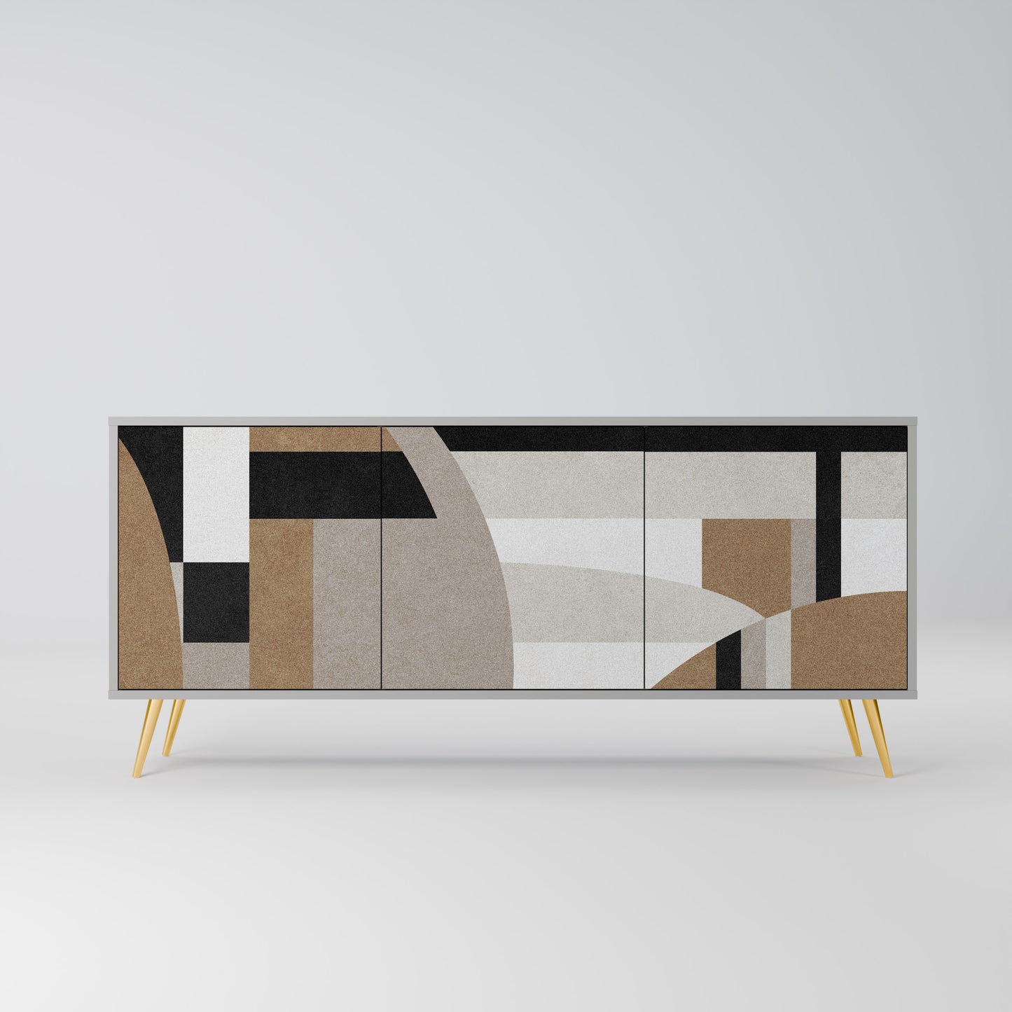 DELICATE MEMENTO 3-Door Sideboard in Grey Finish