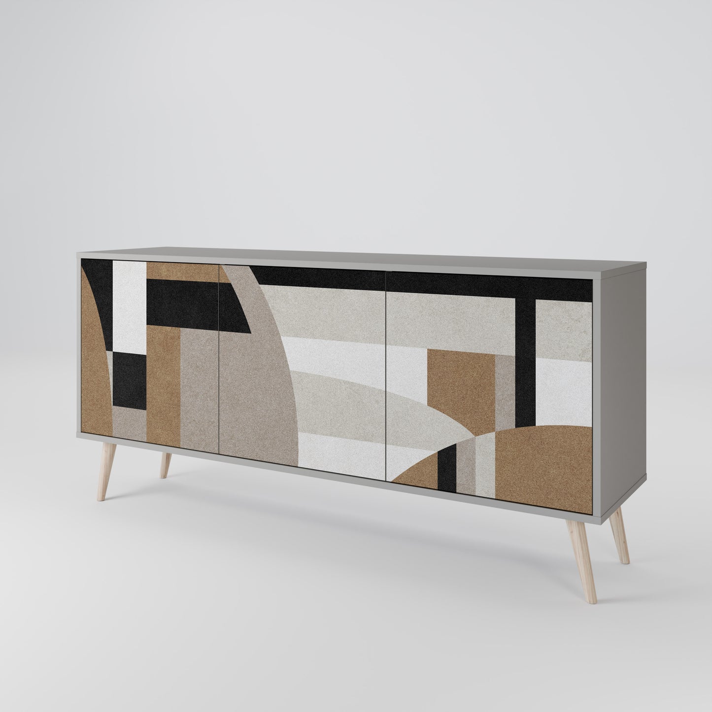DELICATE MEMENTO 3-Door Sideboard in Grey Finish