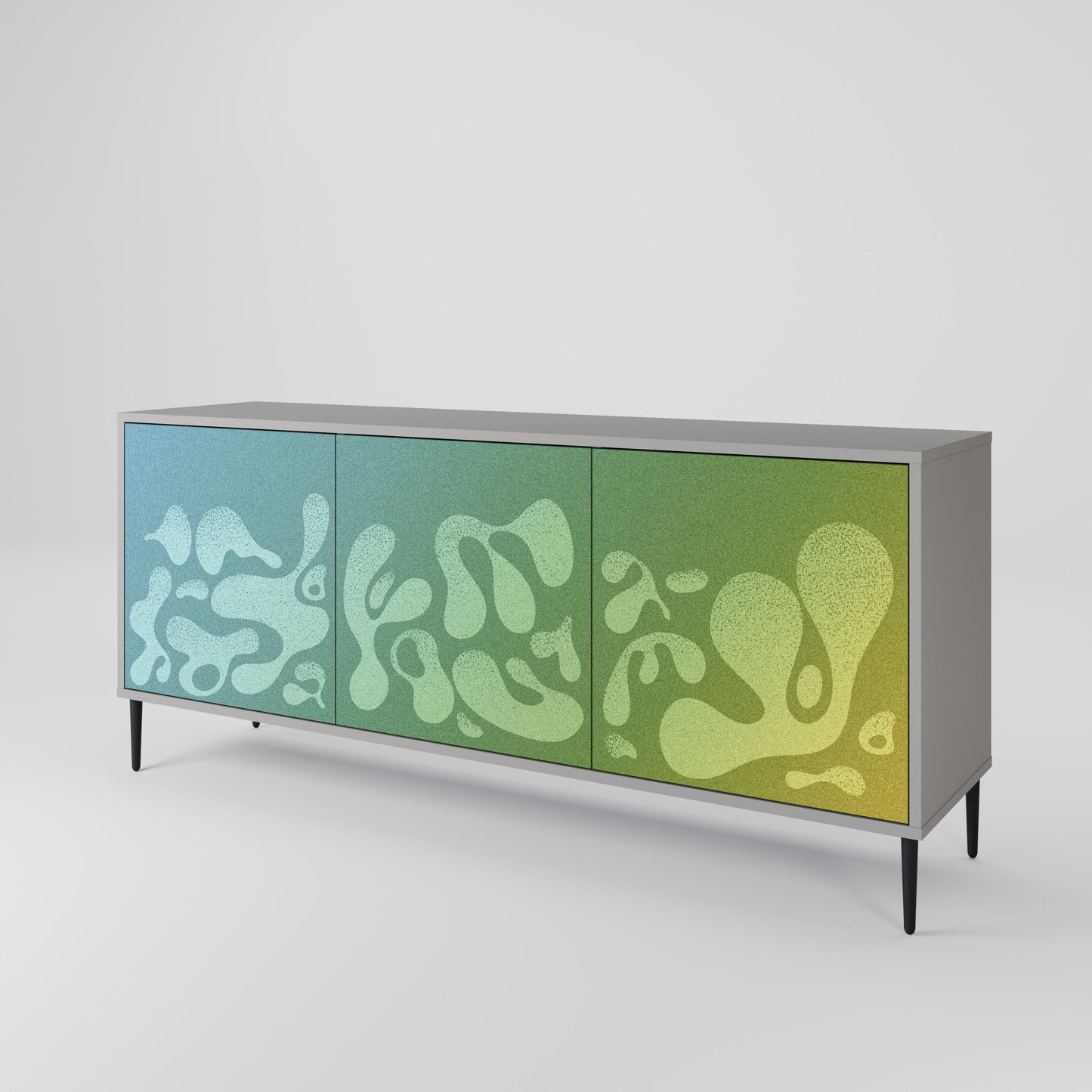 IRREGULAR BLUE 3-Door Sideboard in Grey Finish
